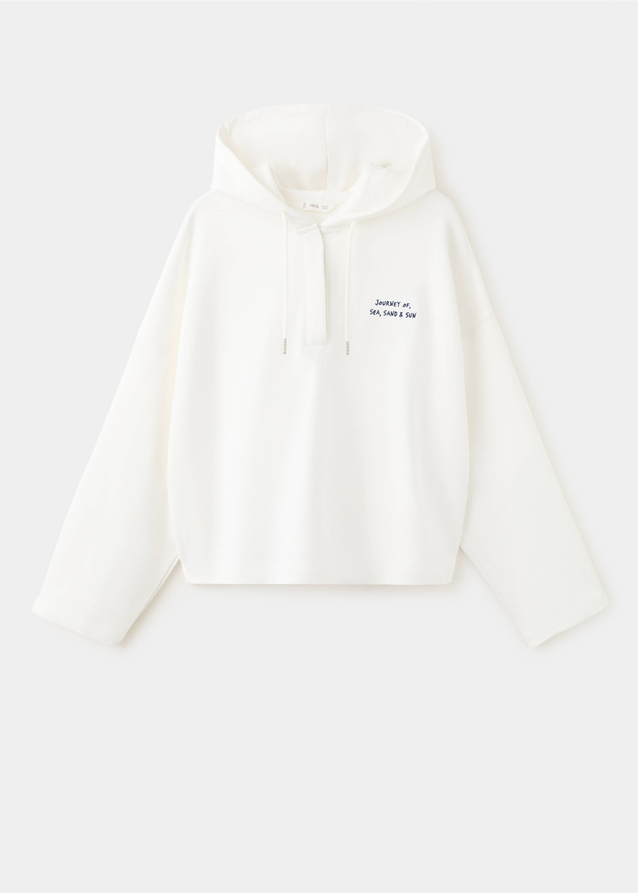 Message cotton sweatshirt - Article without model, Off White. Ref: 27036356-00.