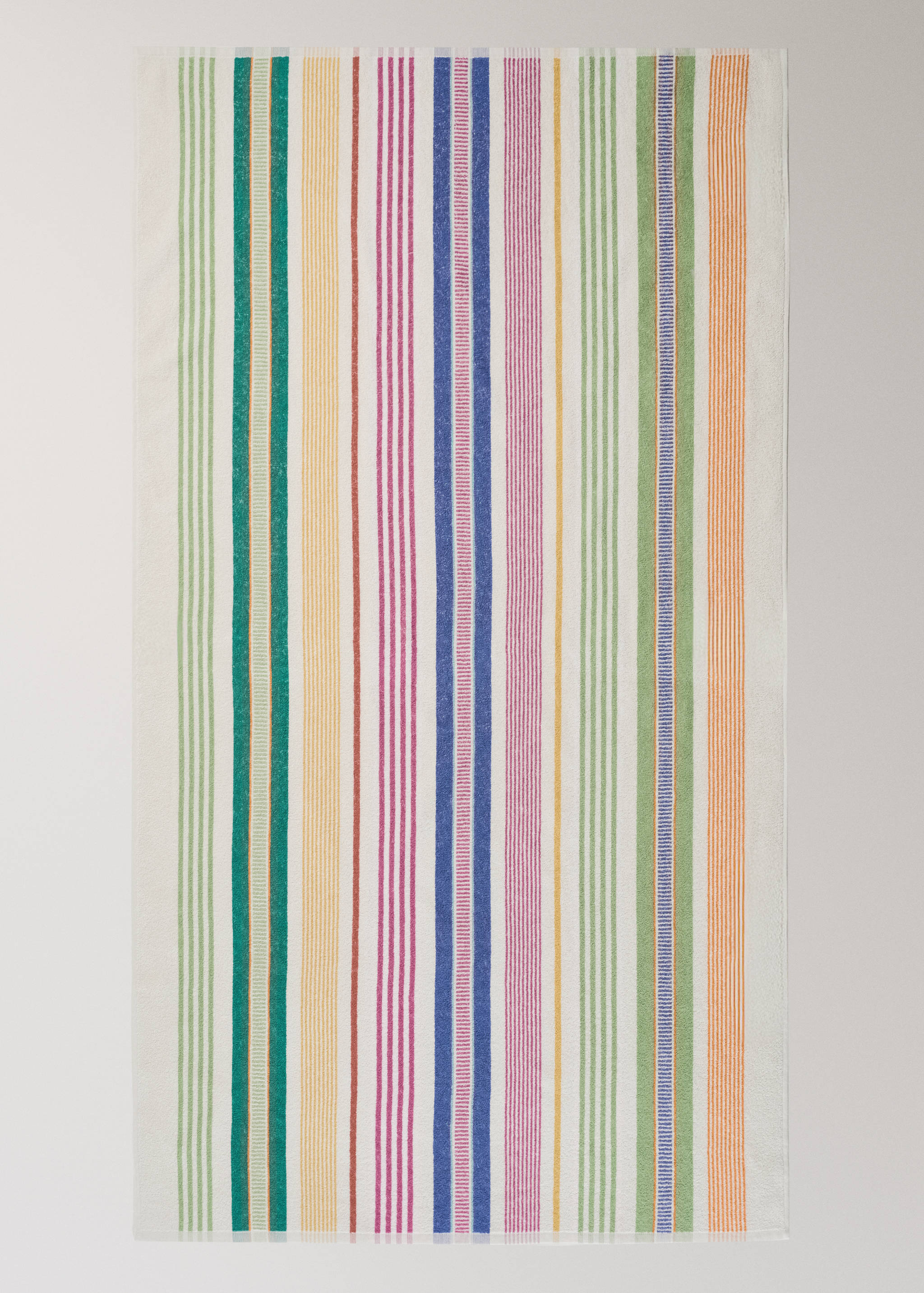 Baumwoll-Frottee-Strandtuch mit mehrfarbigen Streifen - Detail des Artikels 3