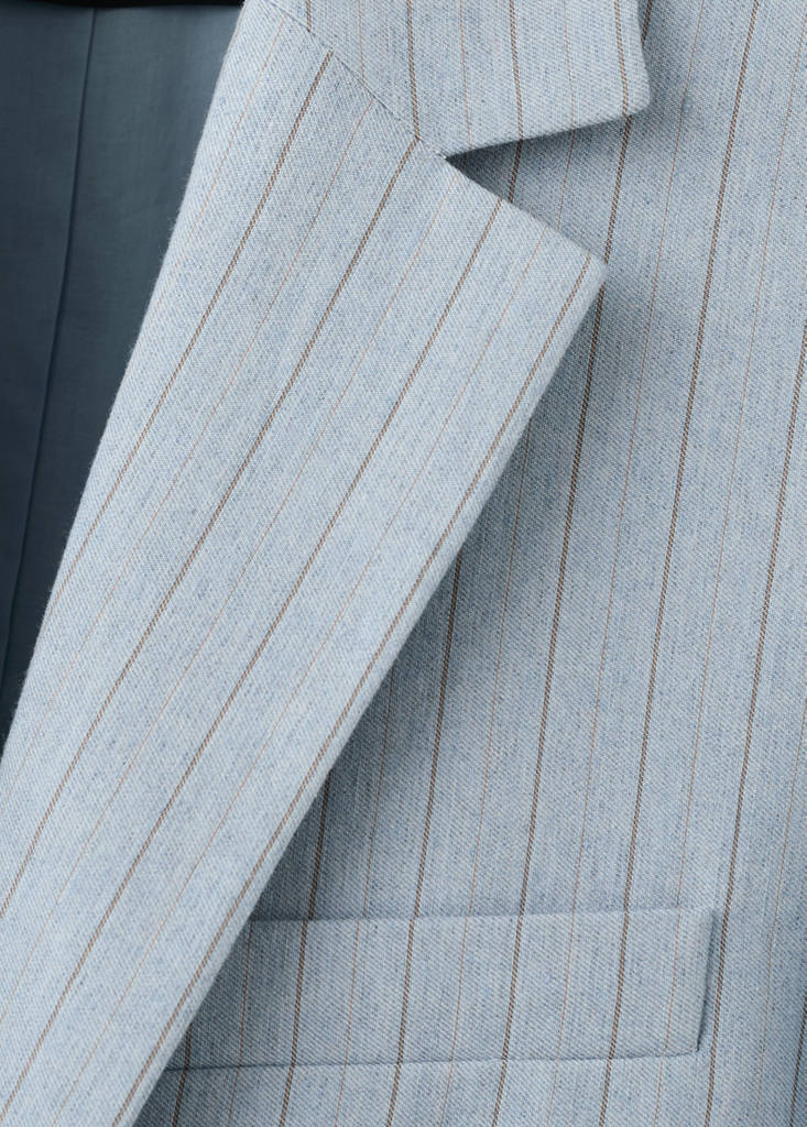 Pinstripe suit blazer — Blue