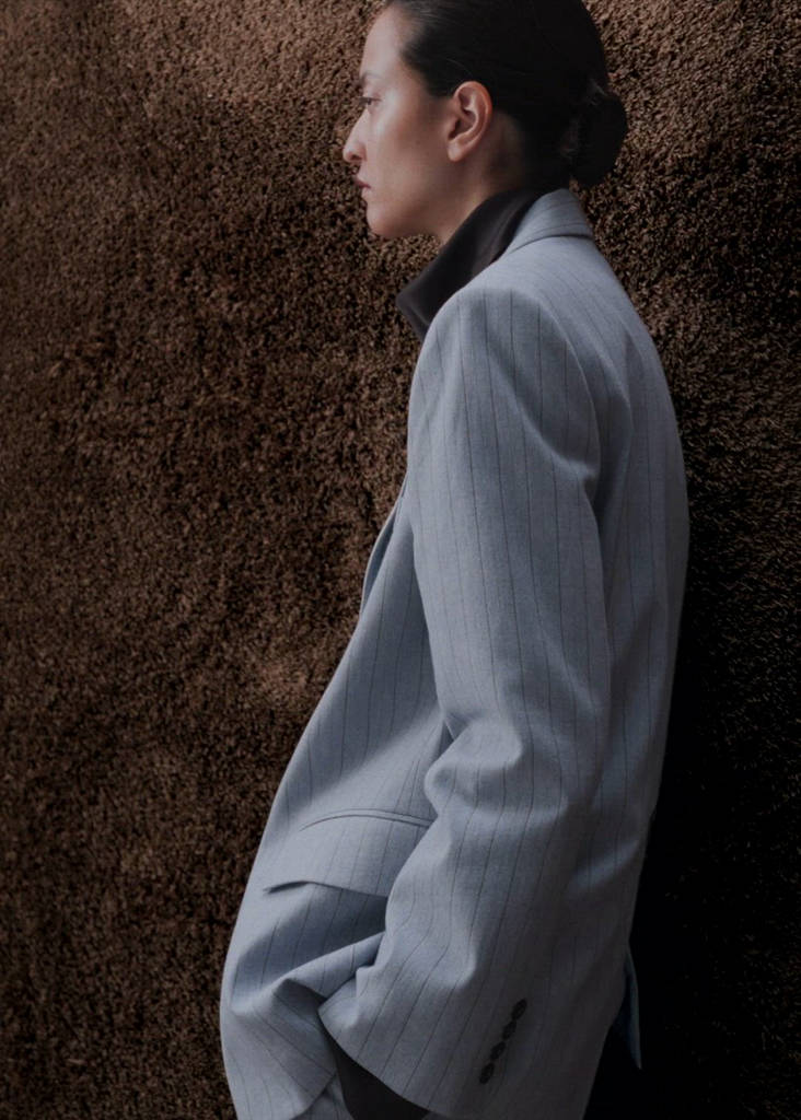 Pinstripe suit blazer