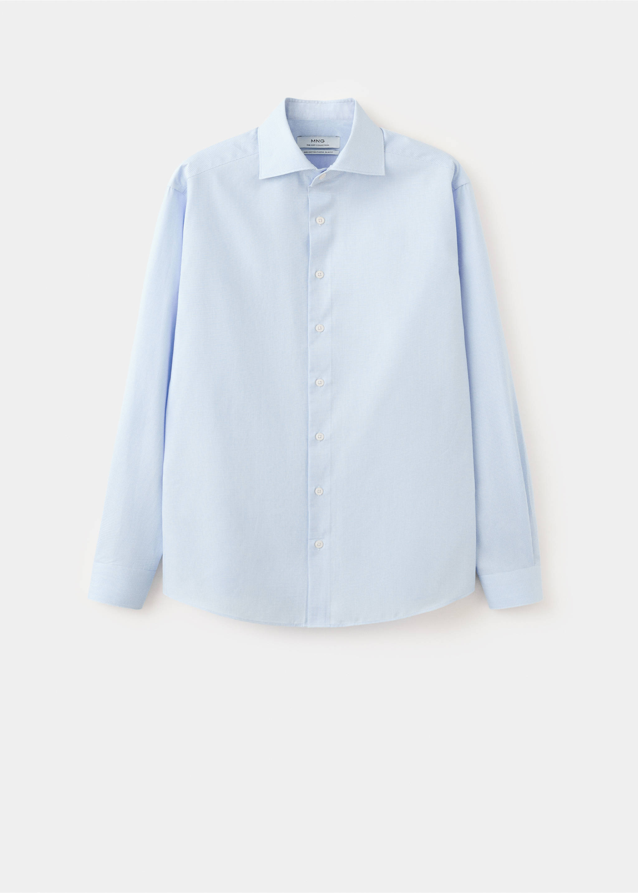 100% cotton slim fit shirt - Article without model, Sky Blue. Ref: 27036363-00.