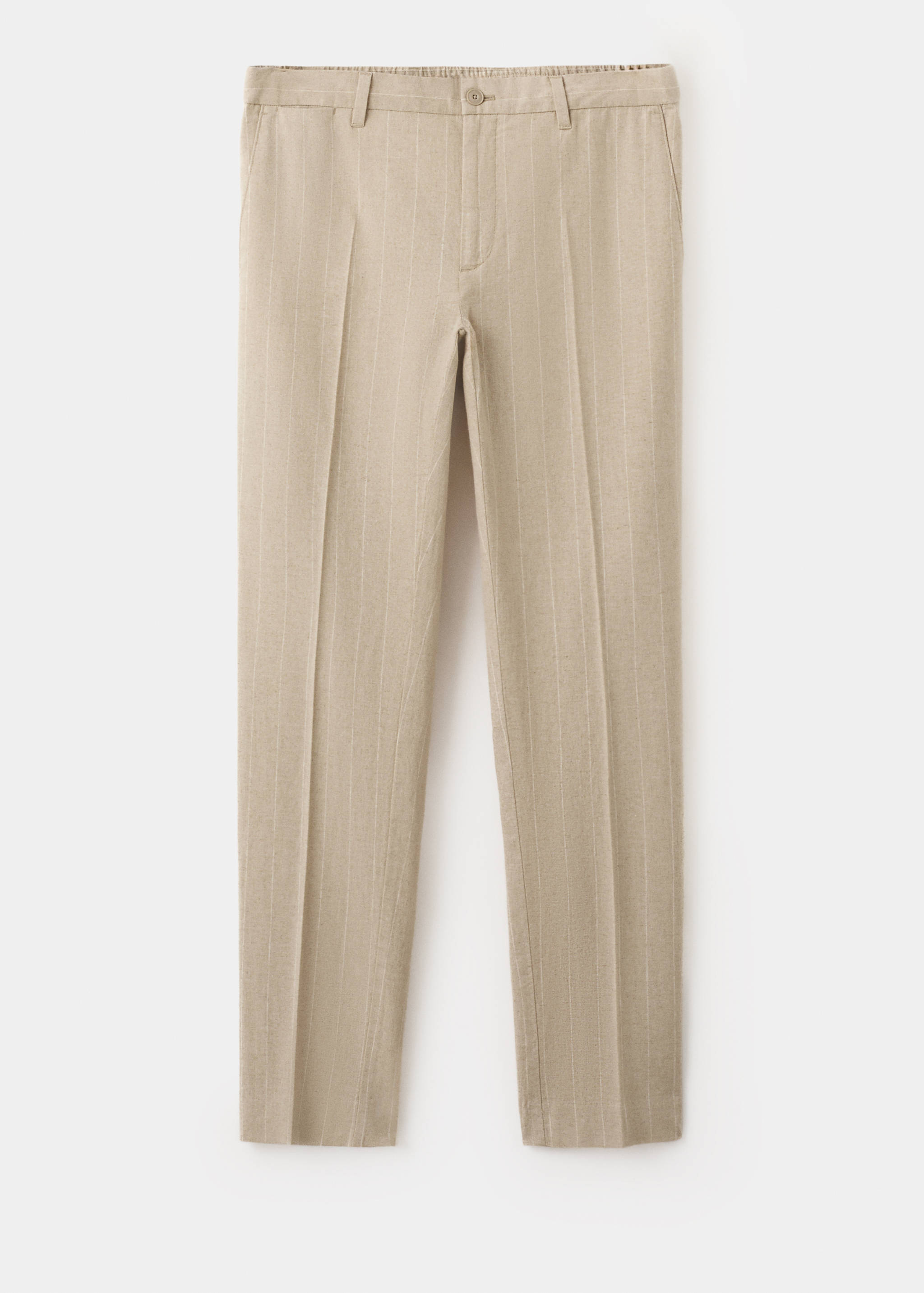Cotton linen slim fit striped trousers - Article without model