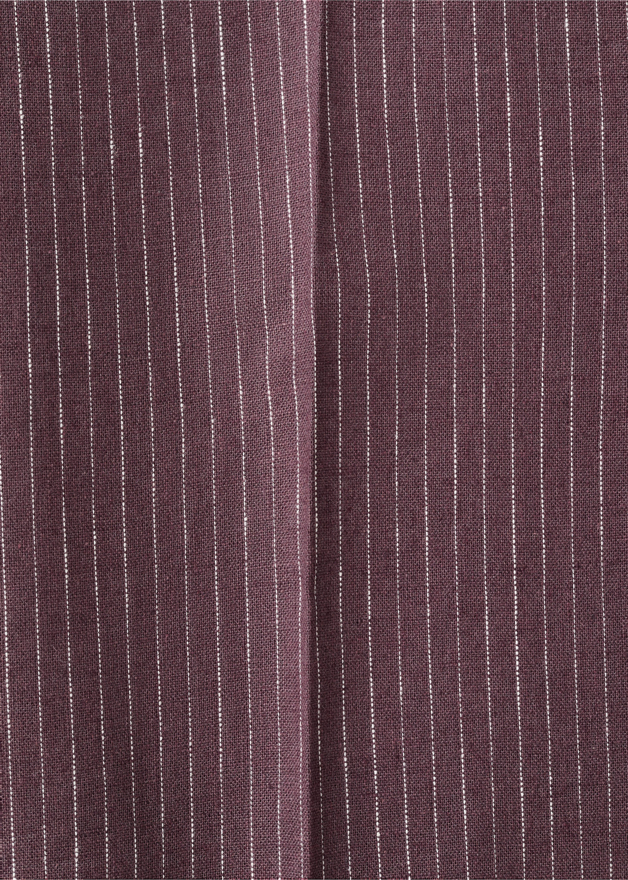 Cotton linen slim fit striped trousers - Details of the article 0, Plum. Ref: 27036710-00.