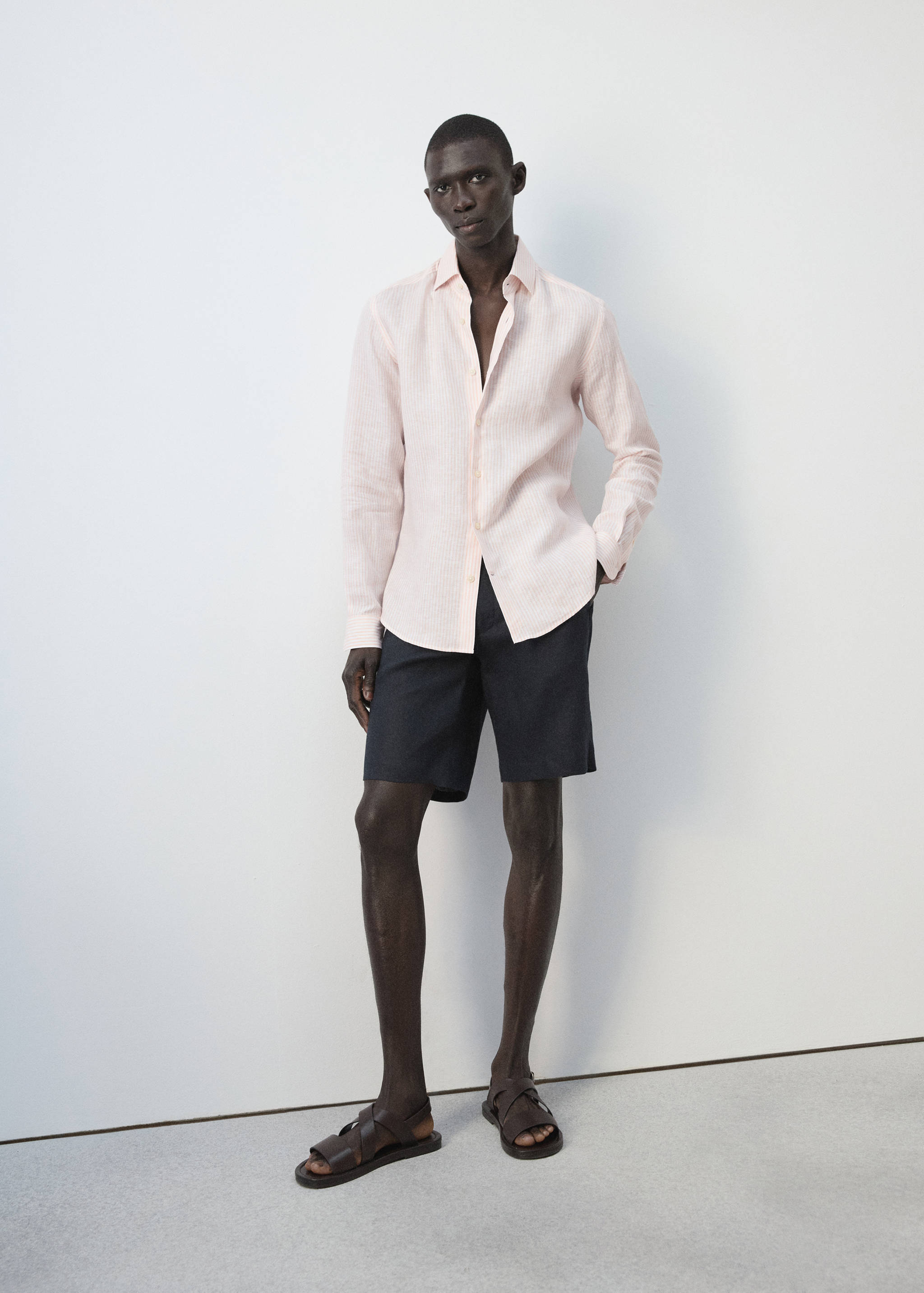 Camisa slim fit 100% lino rayas - Detalle del artículo 6