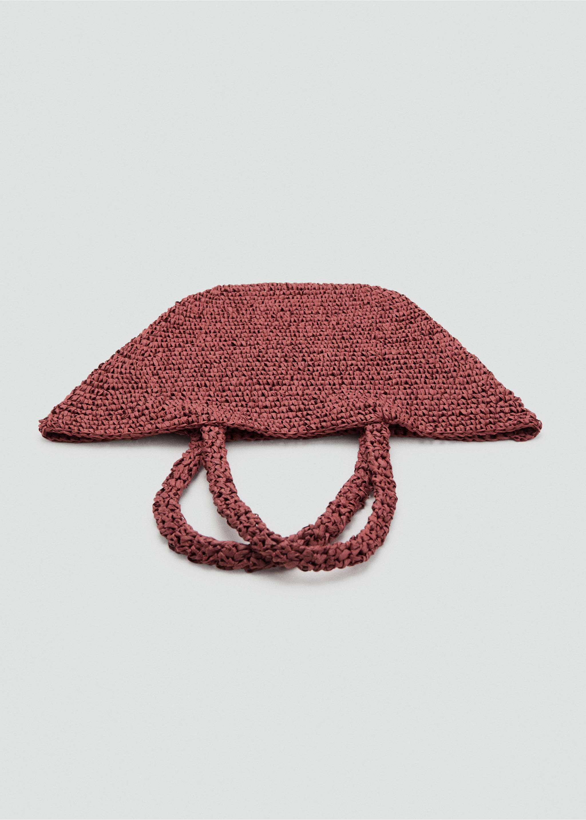 Natural fibre tote bag - Details of the article 2, Burgundy. Ref: 27036715-00.