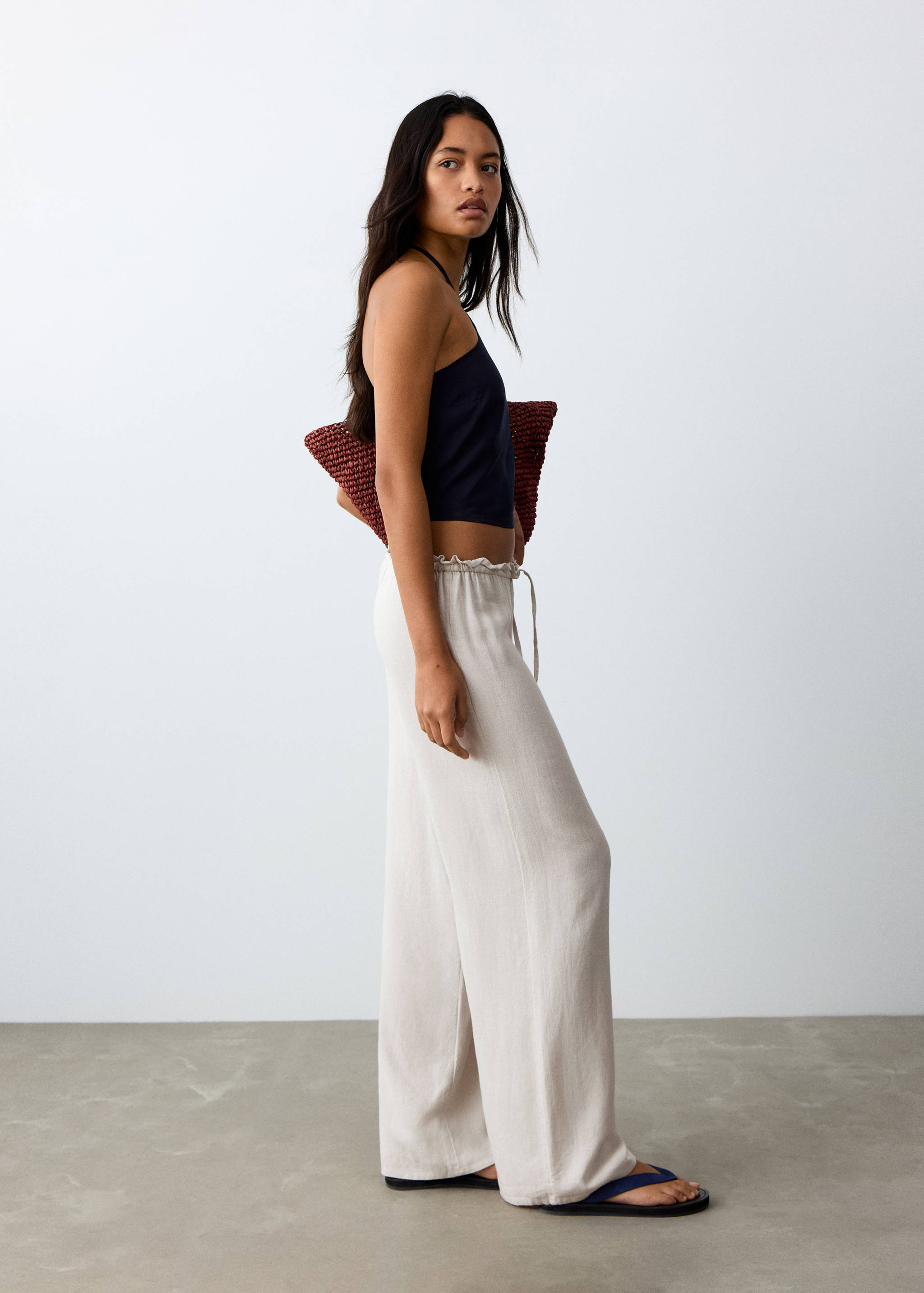 Bow linen trousers - Medium plane