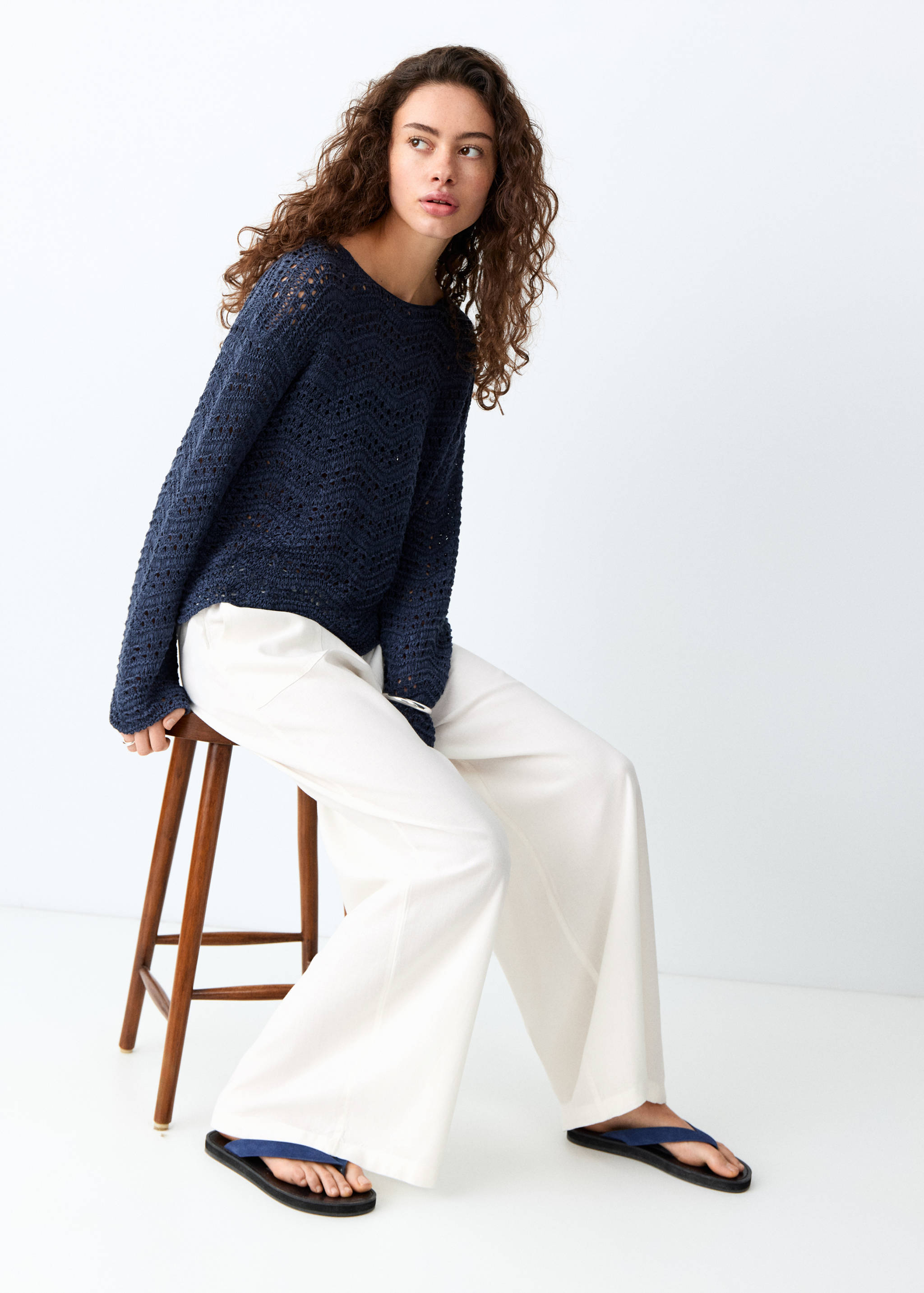 سروال مستقيم من مزيج الكتان - تفاصيل المنتج 2