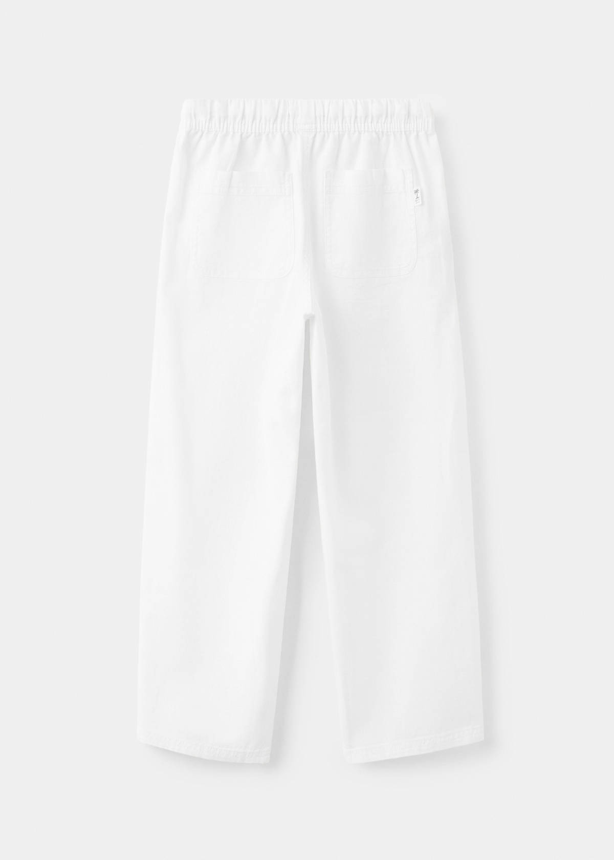 Cotton linen-blend trousers — White