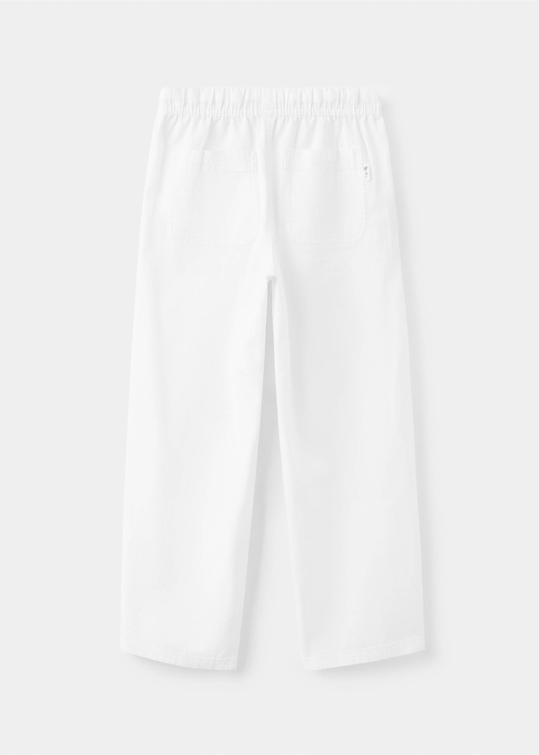 Cotton linen-blend trousers - Reverse of the article, White. Ref: 27036719-00.