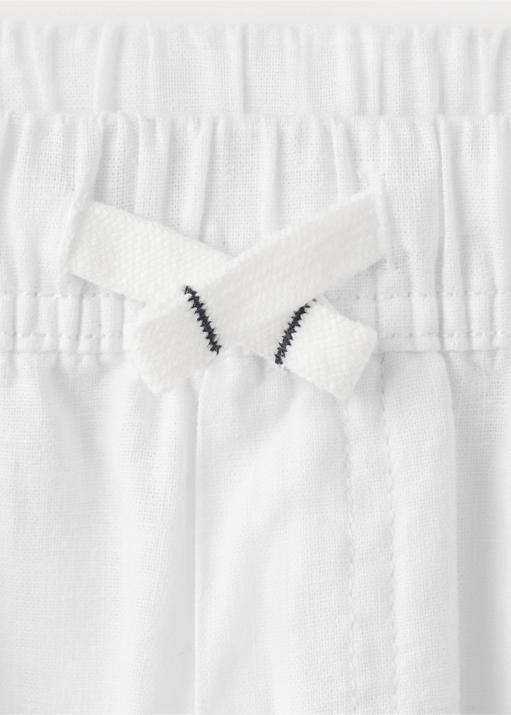 Cotton linen-blend trousers - Details of the article 8, White. Ref: 27036719-00.
