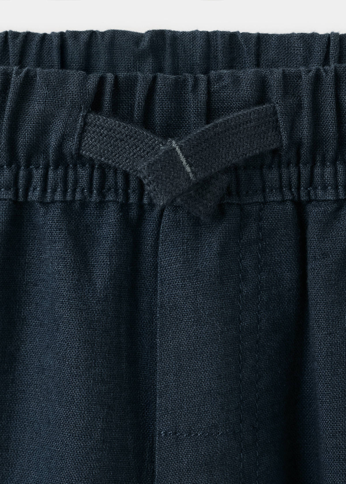 Cotton linen-blend trousers — Navy