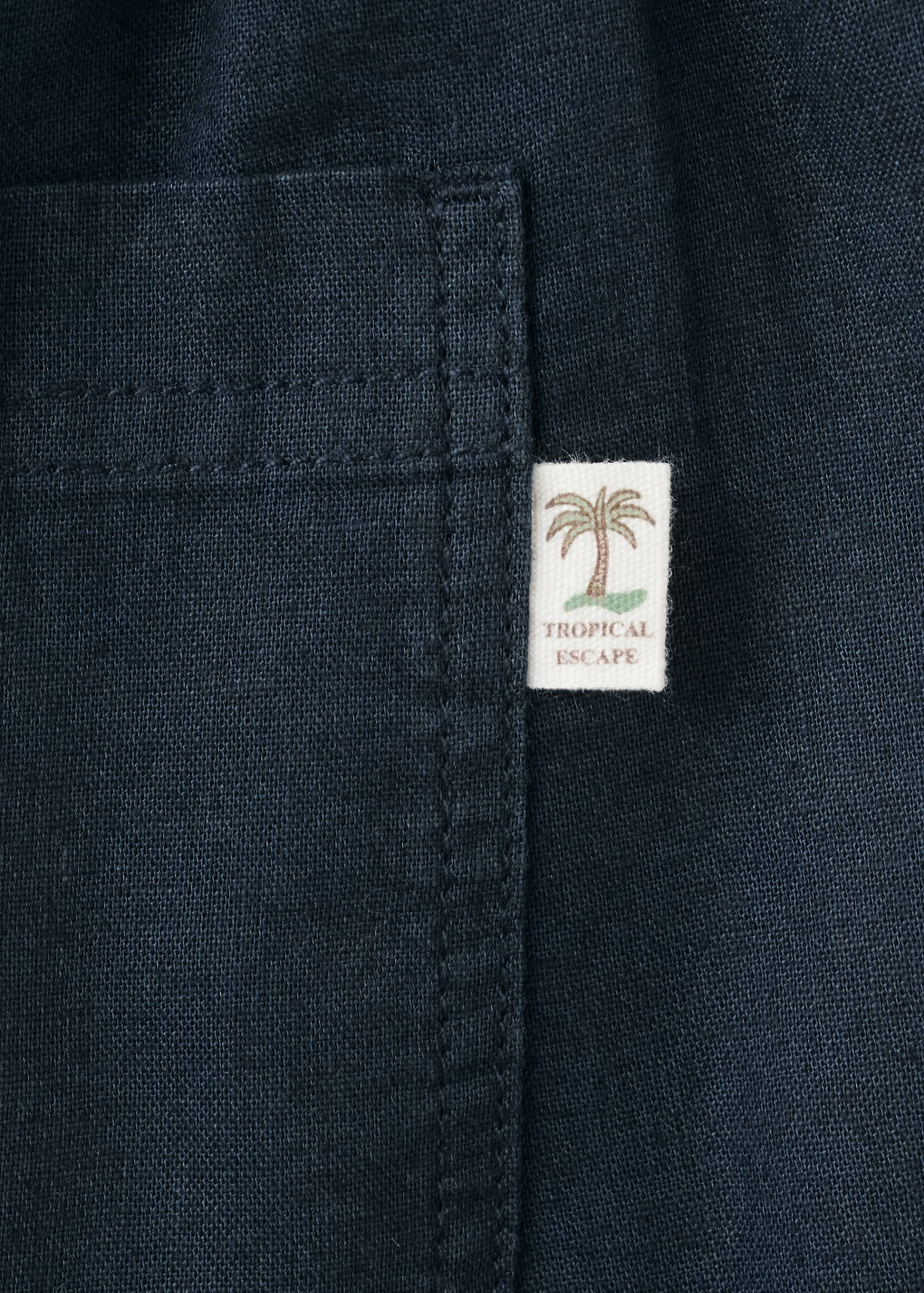 Cotton linen-blend trousers — Navy