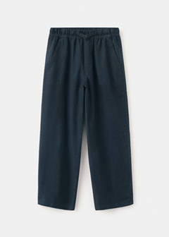 Cotton linen-blend trousers — Navy 3