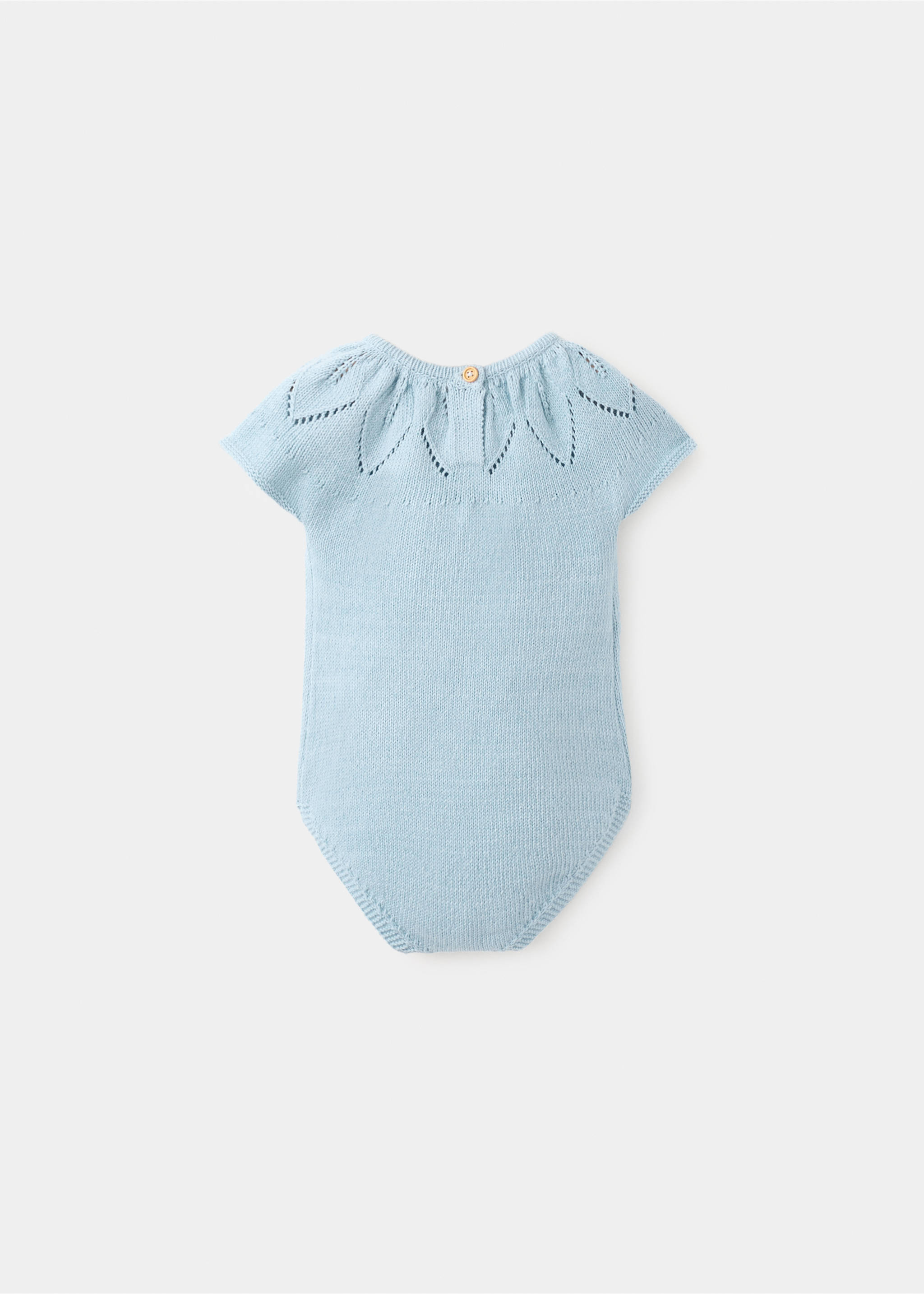 بذلة محبوكة بتفاصيل مخرمة - الجهة الخلفية للمنتج, أزرق سماوي. Ref: 27036723-00.