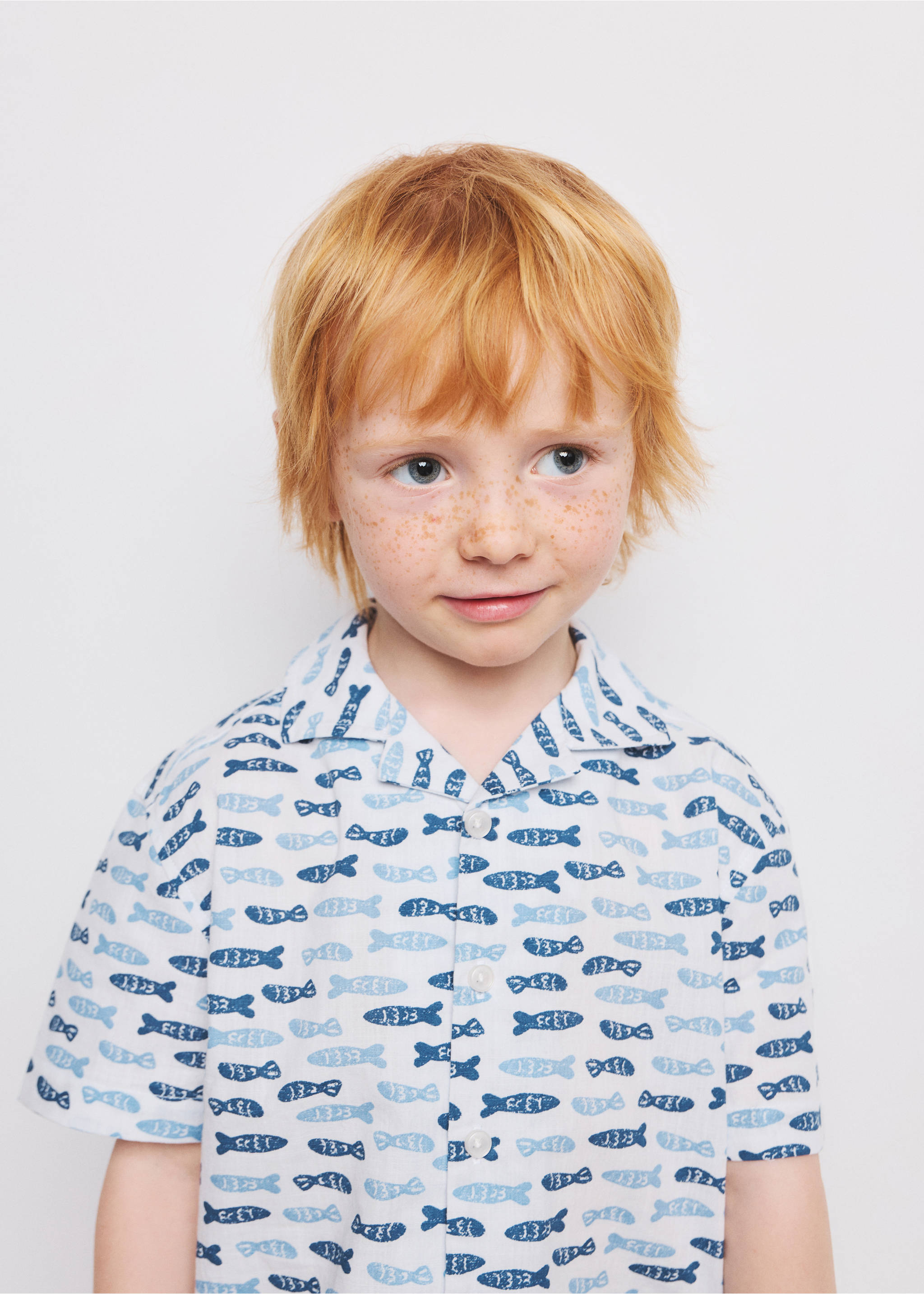 Kurzärmliges Printhemd - Detail des Artikels 1, Himmelblau. Ref: 27036728-00.