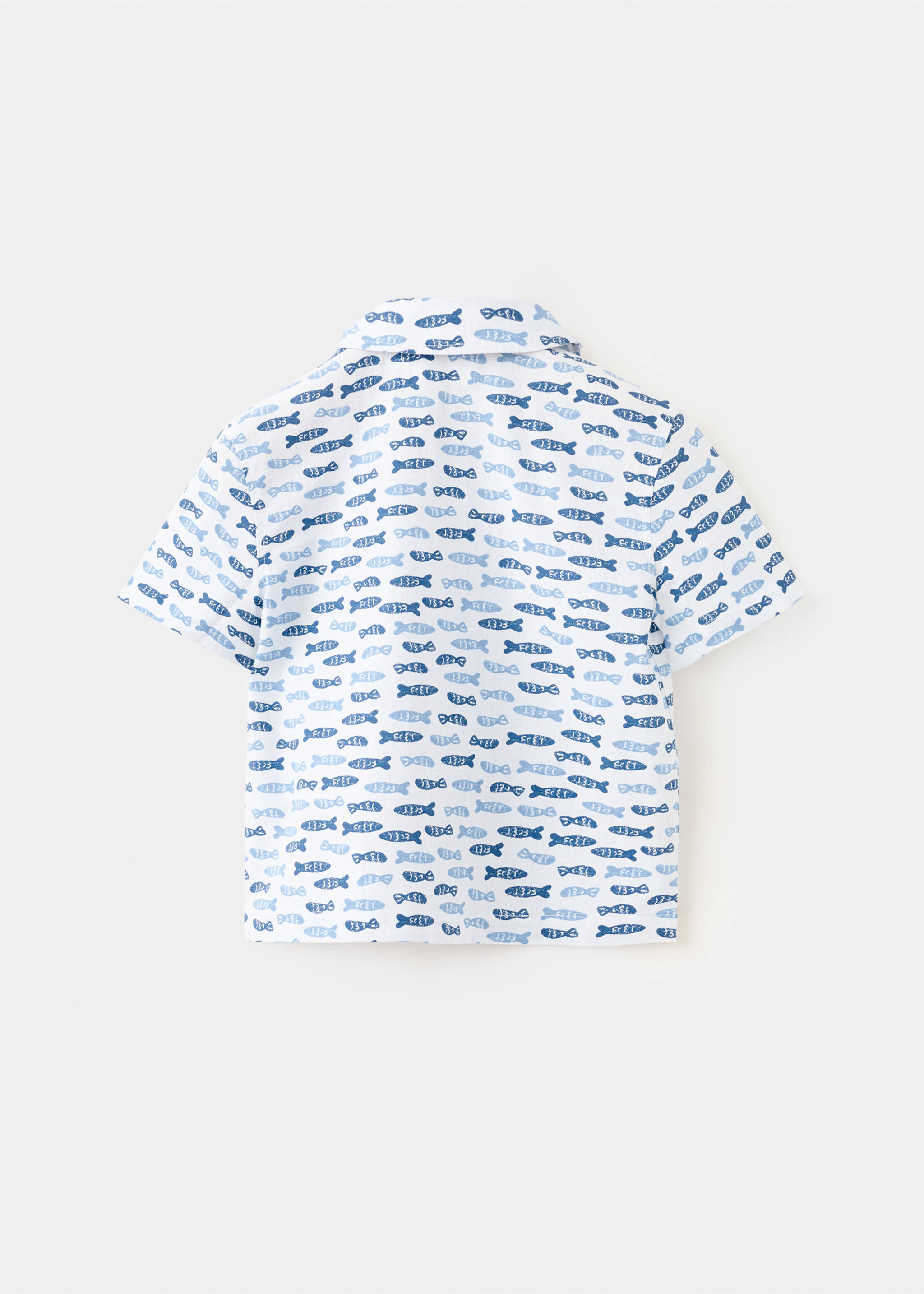 Printed short-sleeved shirt - Reverse of the article, Sky Blue. Ref: 27036728-00.