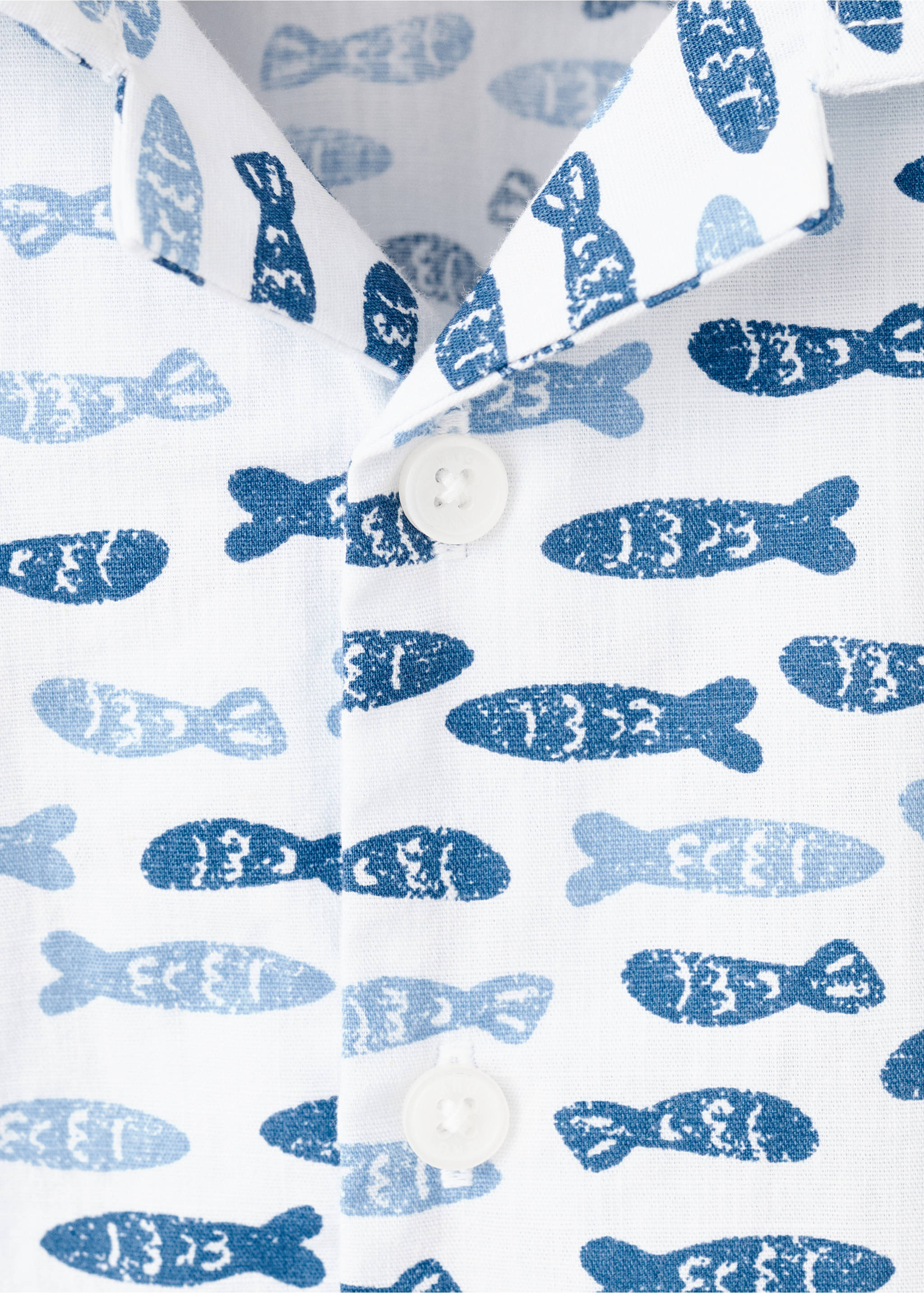 Printed short-sleeved shirt - Details of the article 8, Sky Blue. Ref: 27036728-00.