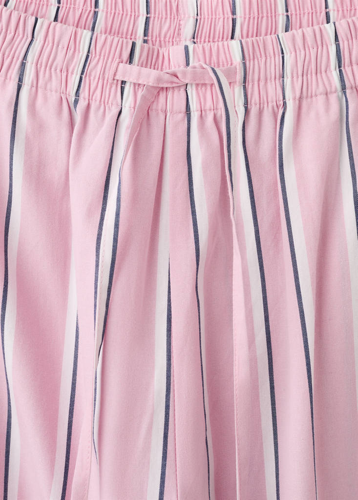 Striped trousers with scalloped details — Pastel Pink