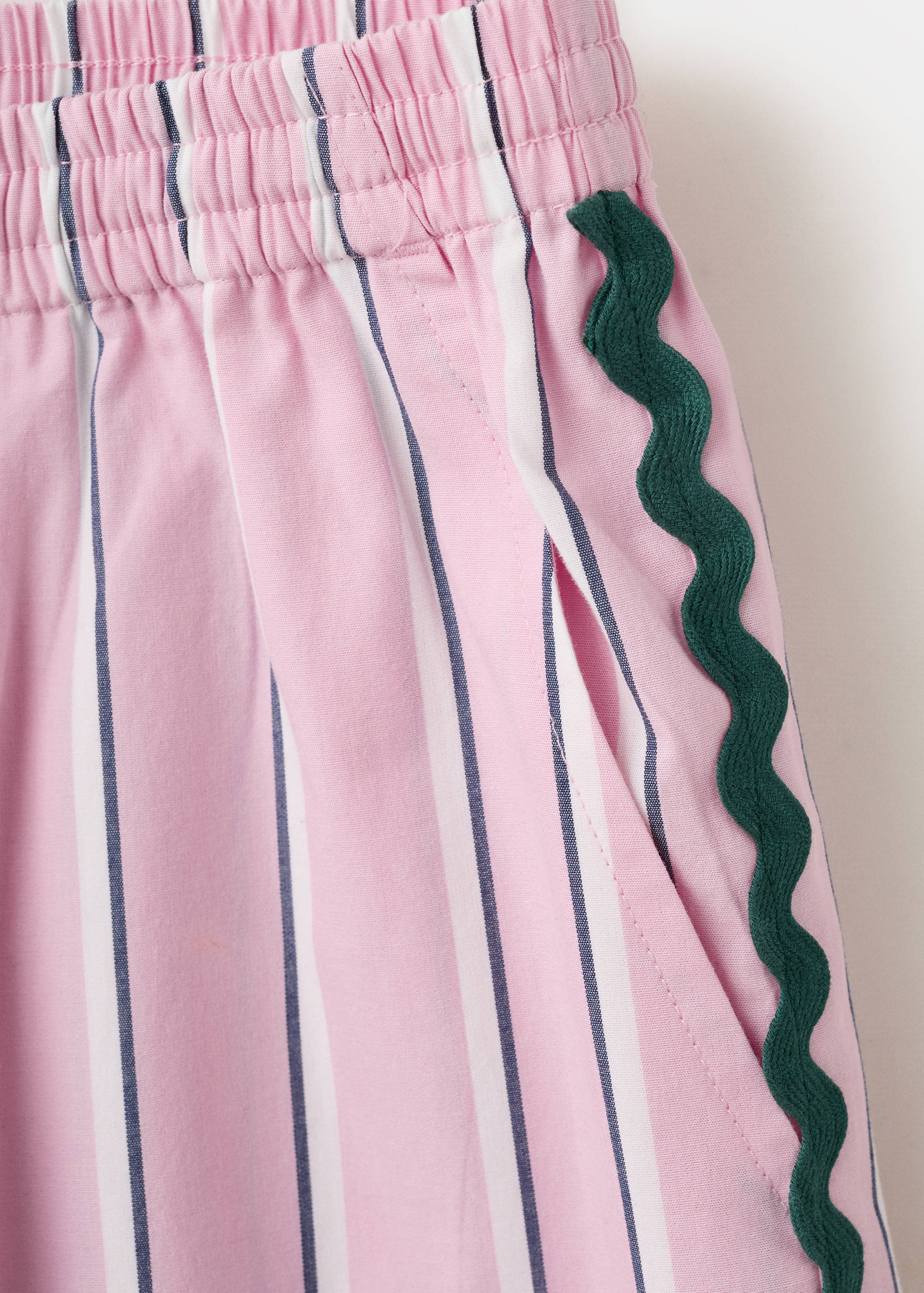 Striped trousers with scalloped details - Details of the article 0
