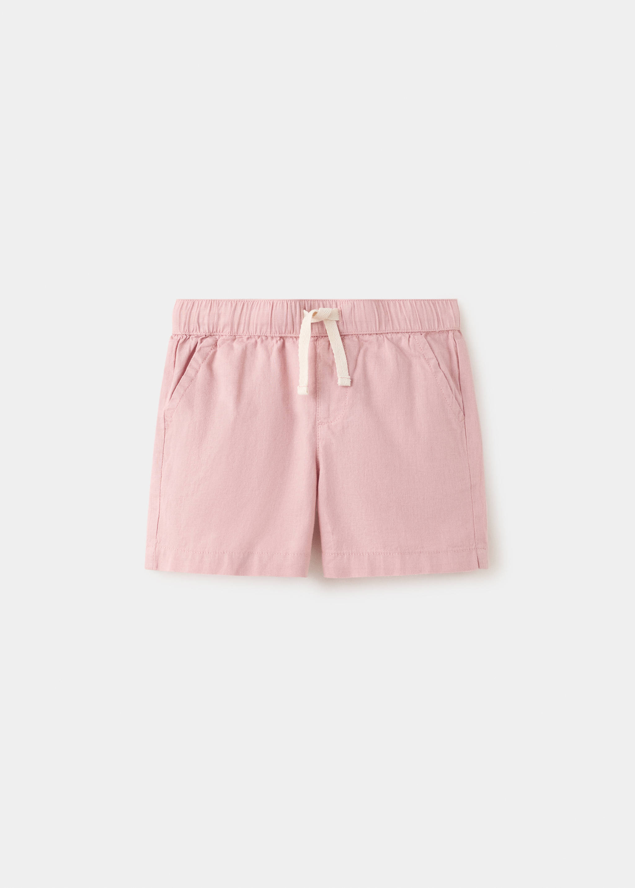 Linen-blend bermuda shorts with drawstring - Article without model