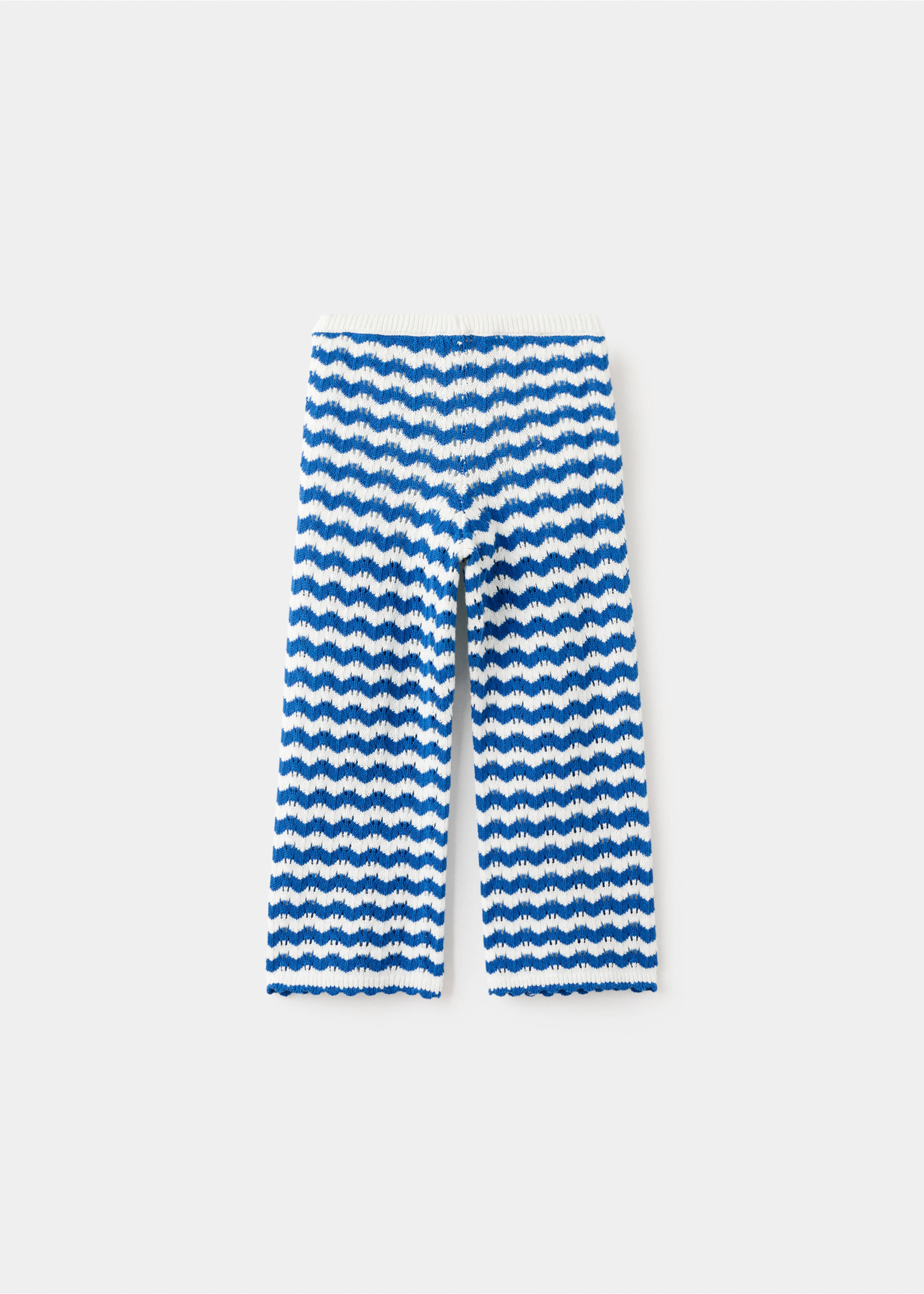 Crochet striped trousers - Reverse of the article, Vibrant blue. Ref: 27036734-00.