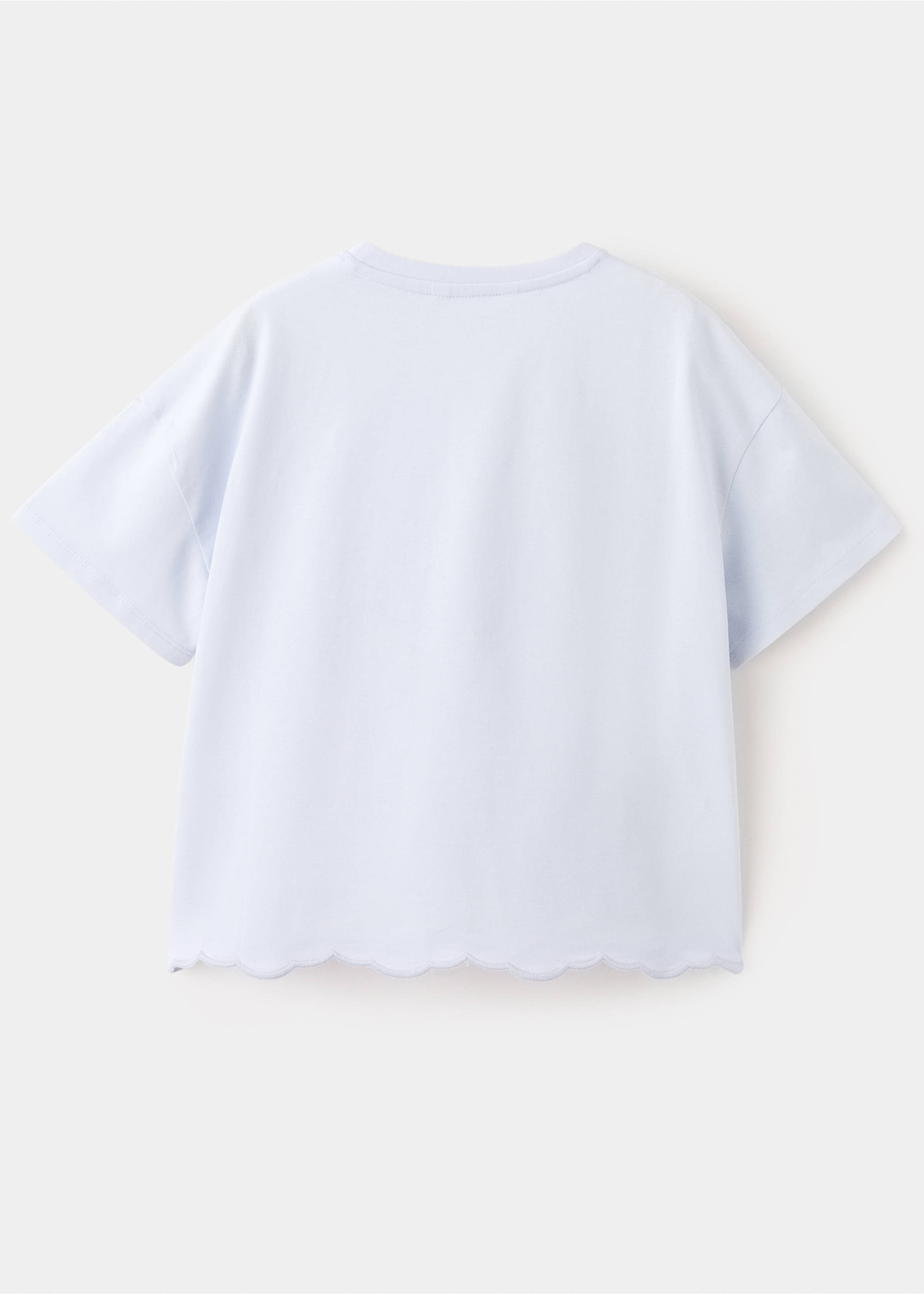 Embroidered cotton T-shirt - Reverse of the article, Sky Blue. Ref: 27036736-00.