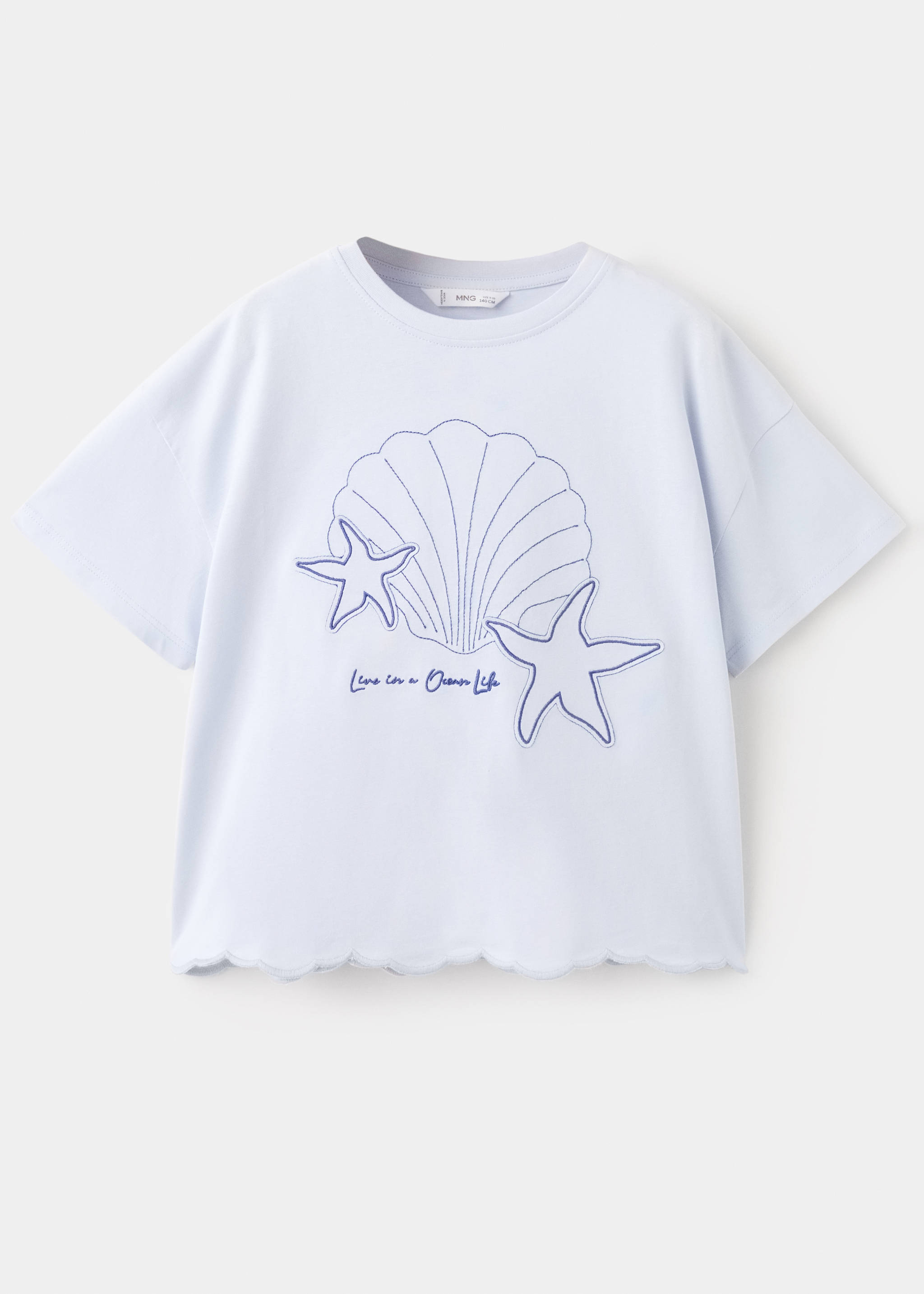 Embroidered cotton T-shirt - Article without model