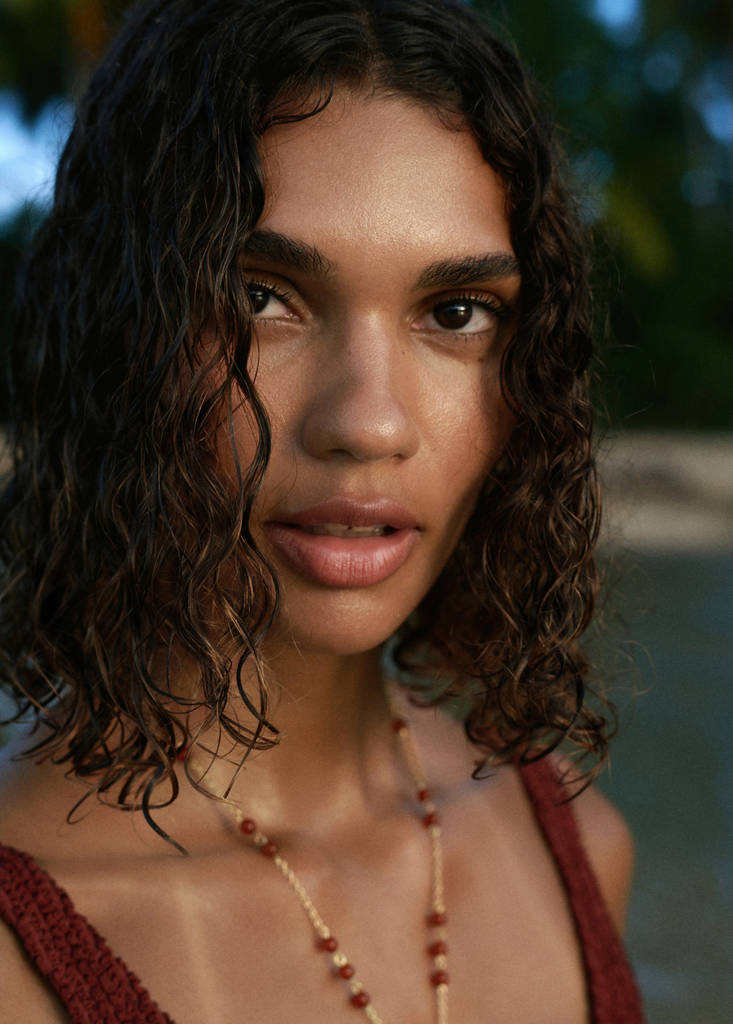 Textured swimsuit — Russet