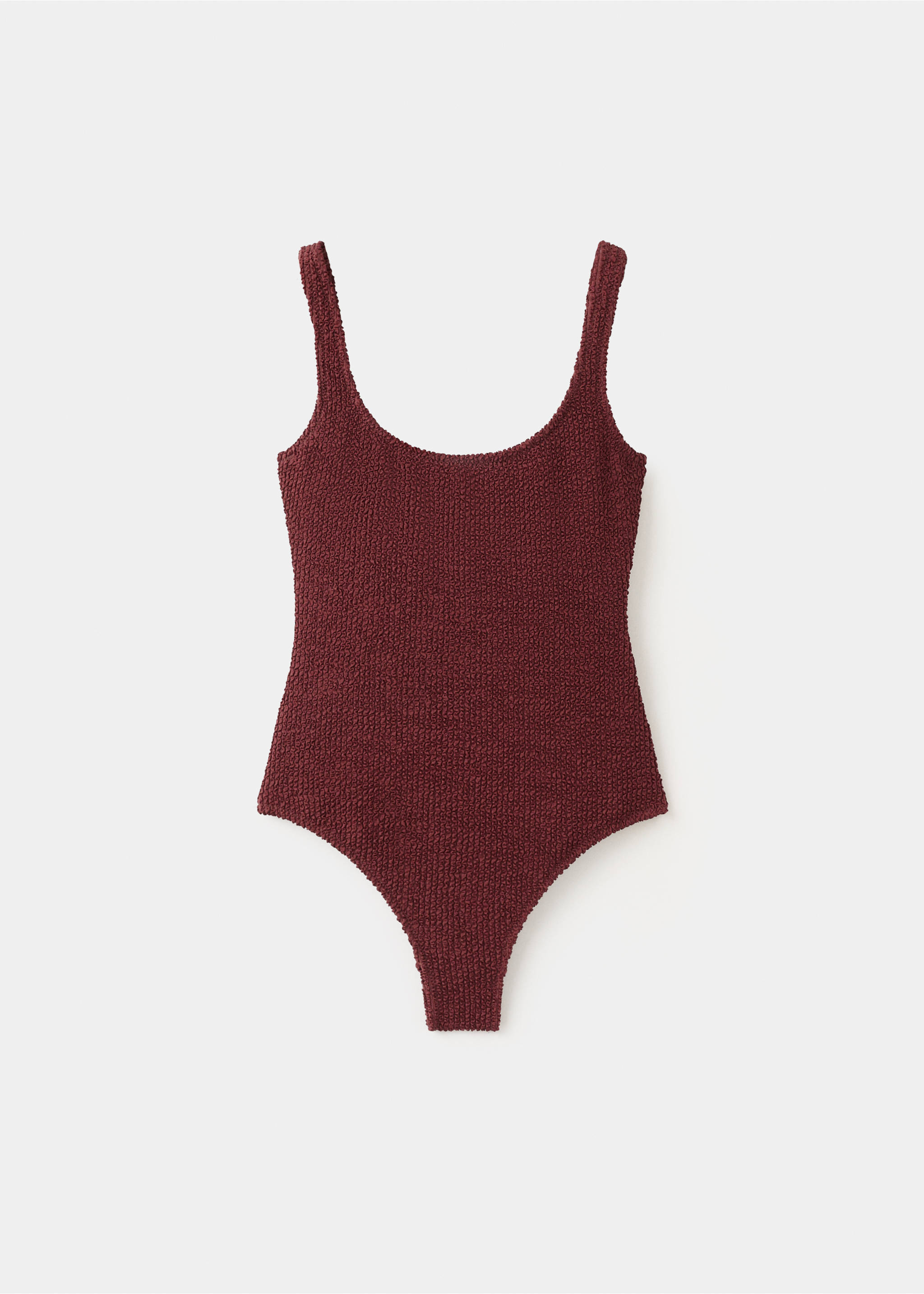 Textured swimsuit - Article without model, Russet. Ref: 27036737-00.