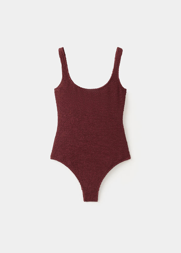 Textured swimsuit — Russet