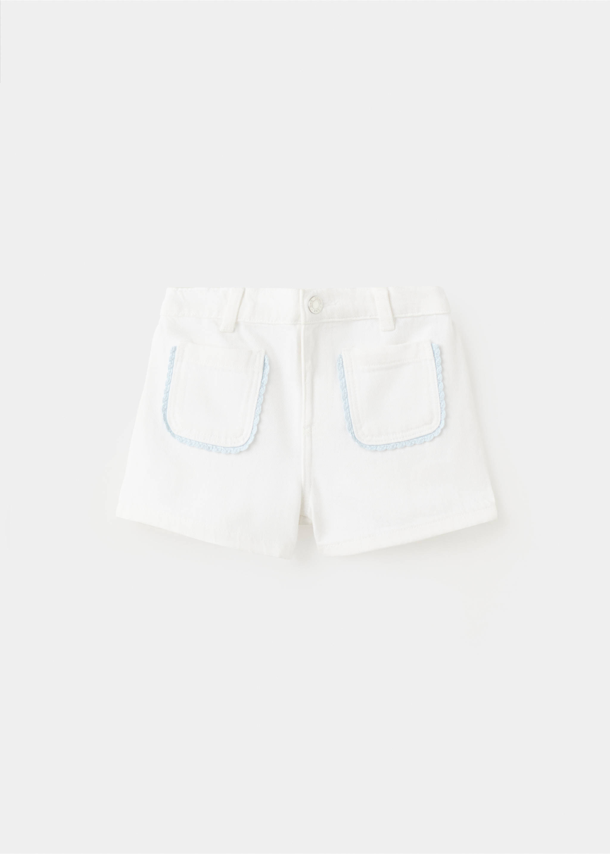 Short détail brodé en contraste - Article sans modèle, Blanc. Ref: 27036738-00.