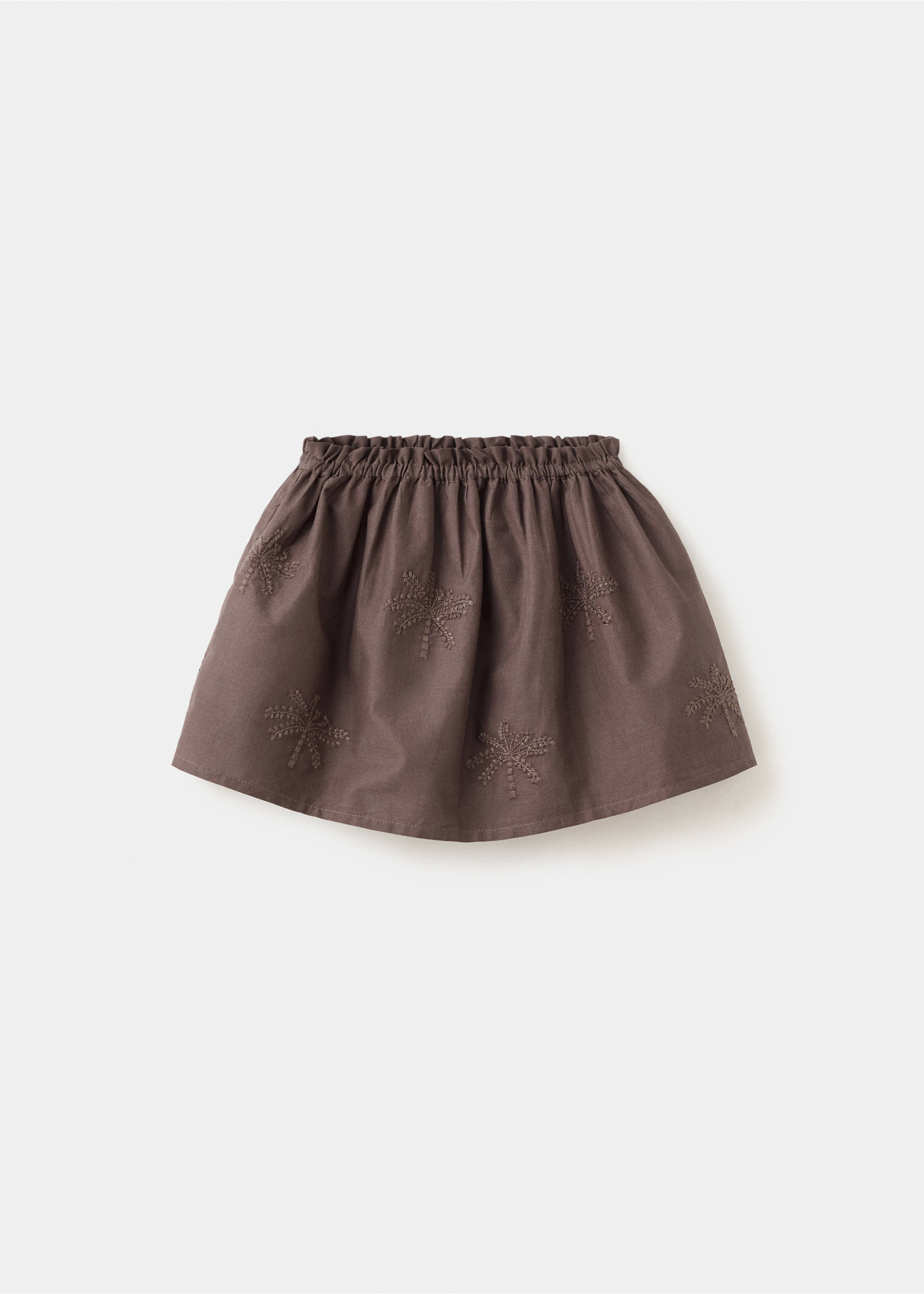 Katoenen rok met geborduurde details - Artikel zonder model, Chocoladebruin. Ref: 27036745-00.