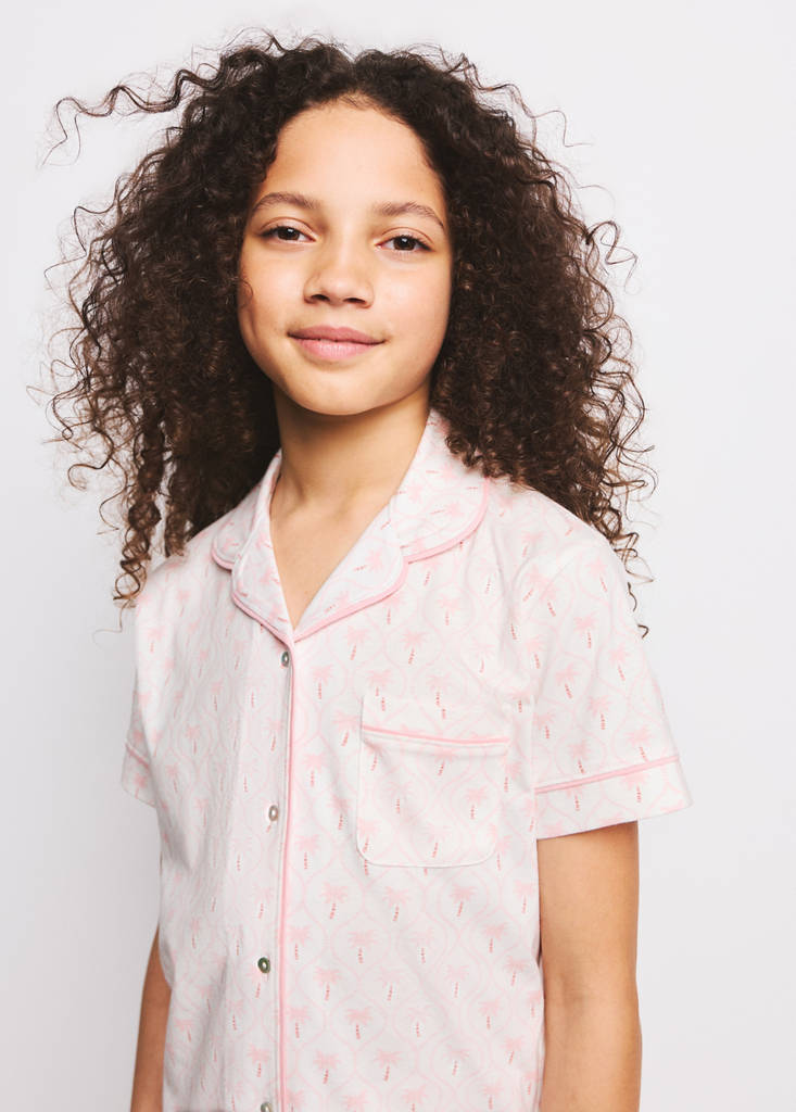 Palm tree print short pyjama set — Pink
