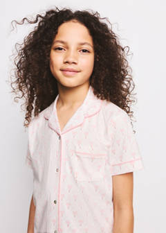 Palm tree print short pyjama set — Pink 1