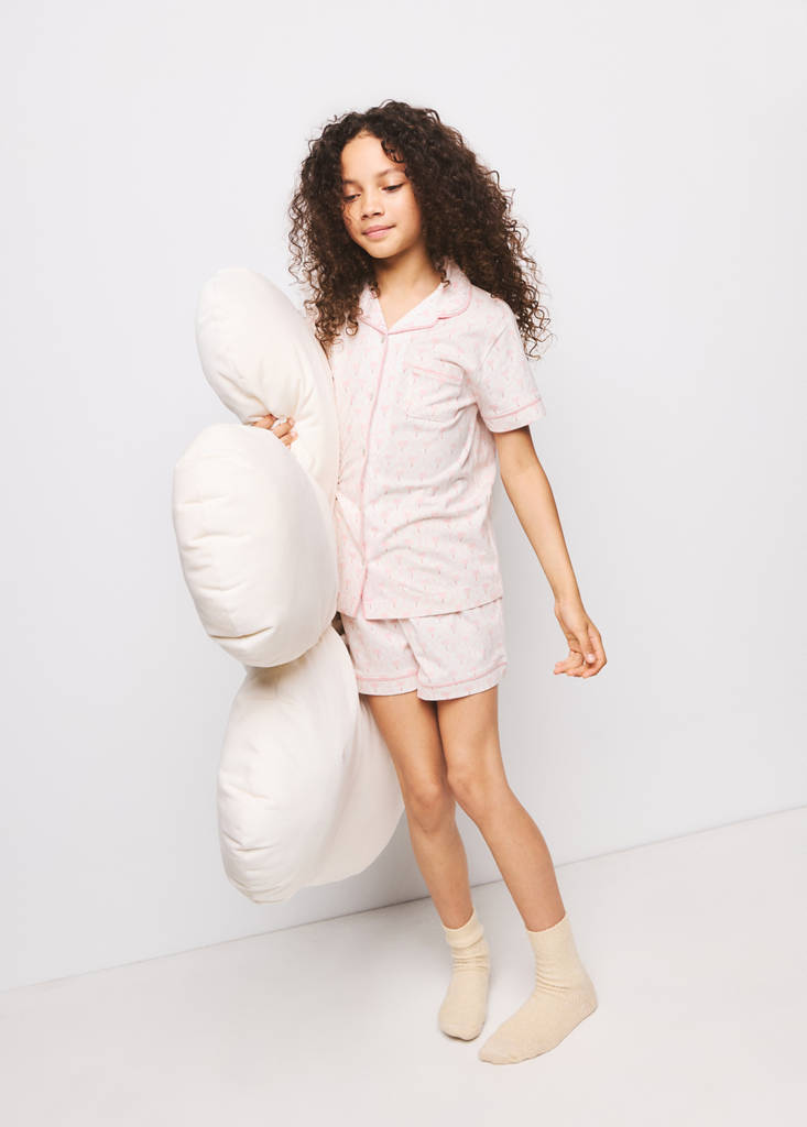 Palm tree print short pyjama set — Pink