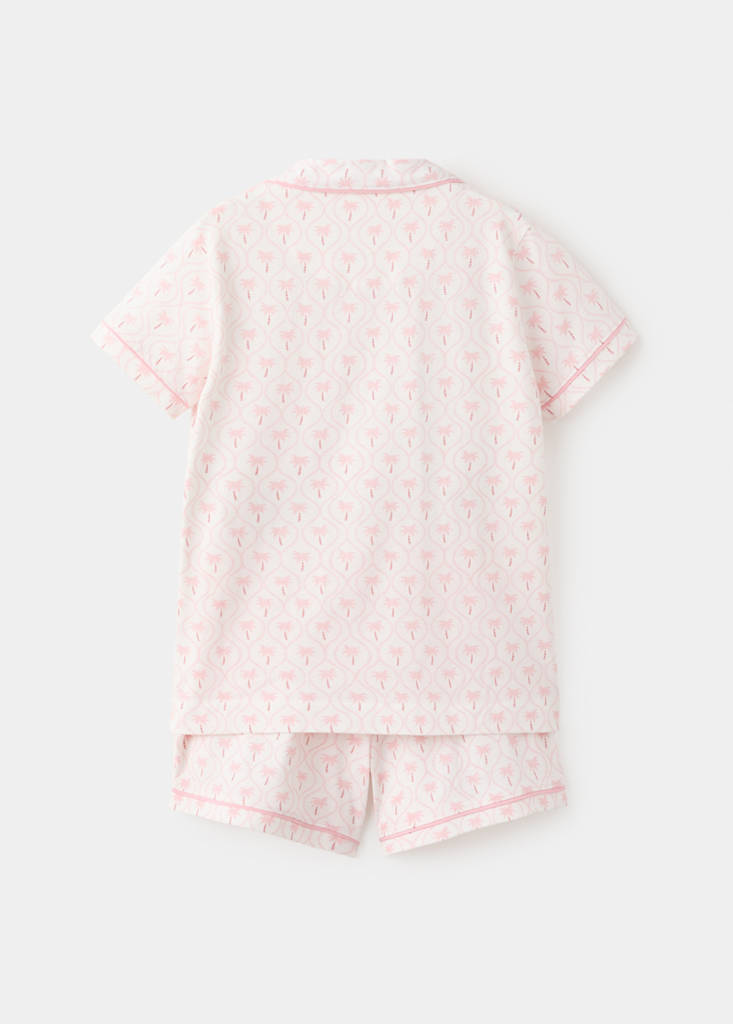Palm tree print short pyjama set — Pink