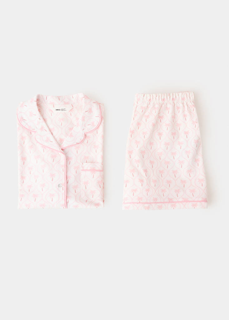 Palm tree print short pyjama set — Pink