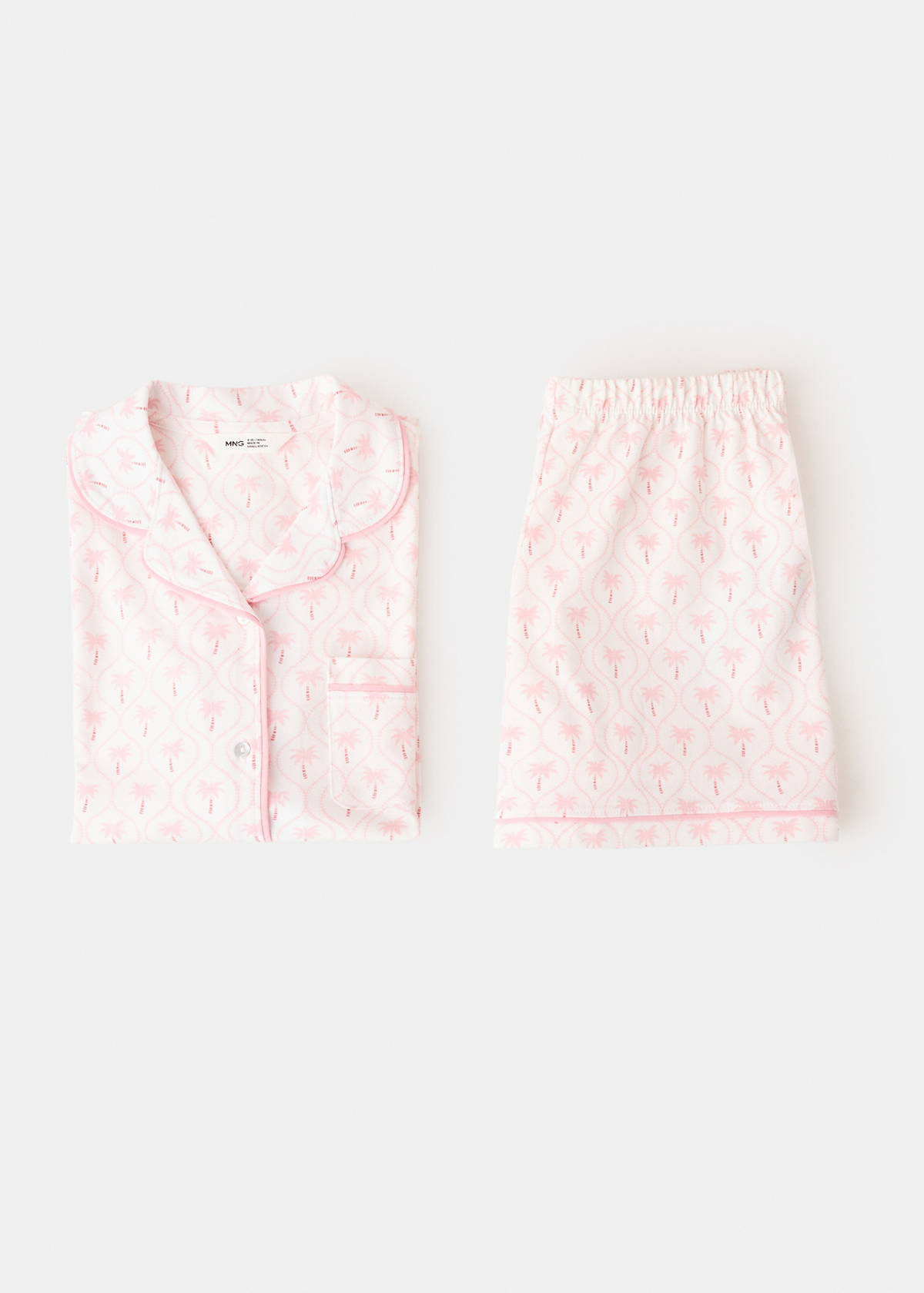 Palm tree print short pyjama set — Pink