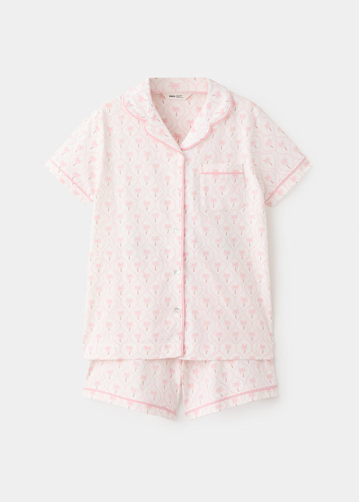 Palm tree print short pyjama set — Pink