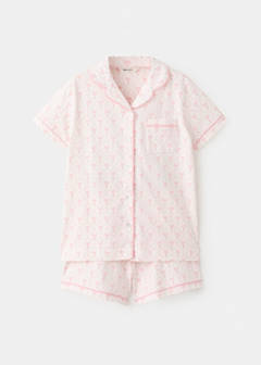 Palm tree print short pyjama set — Pink 3