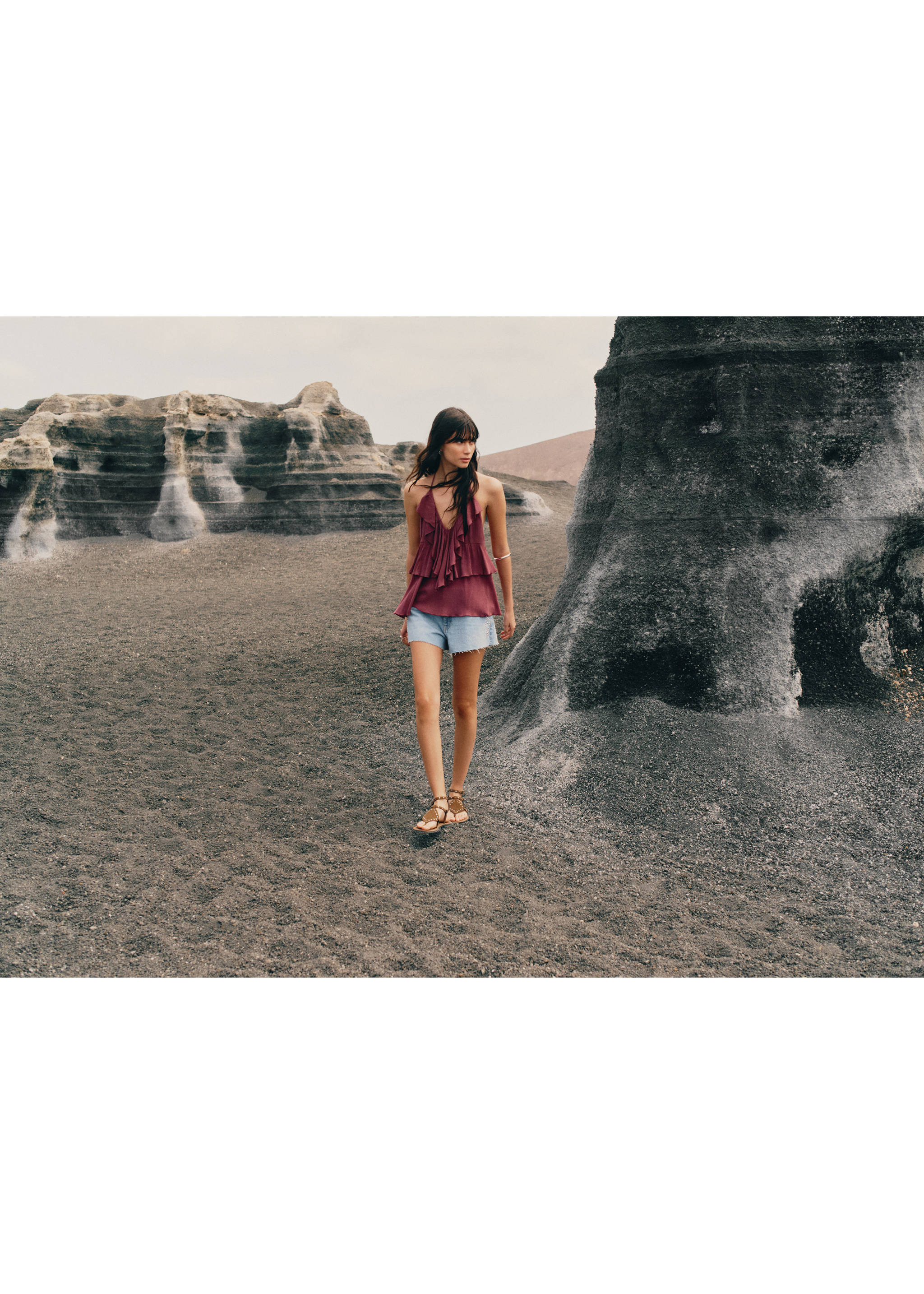 Studded leather sandals - Details of the article 5, Brown. Ref: 27037136-00.