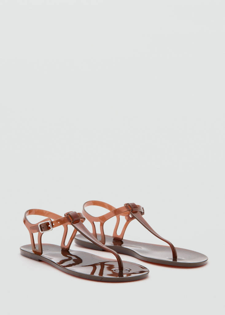 Jelly sandal with buckle closure — Chocolate
