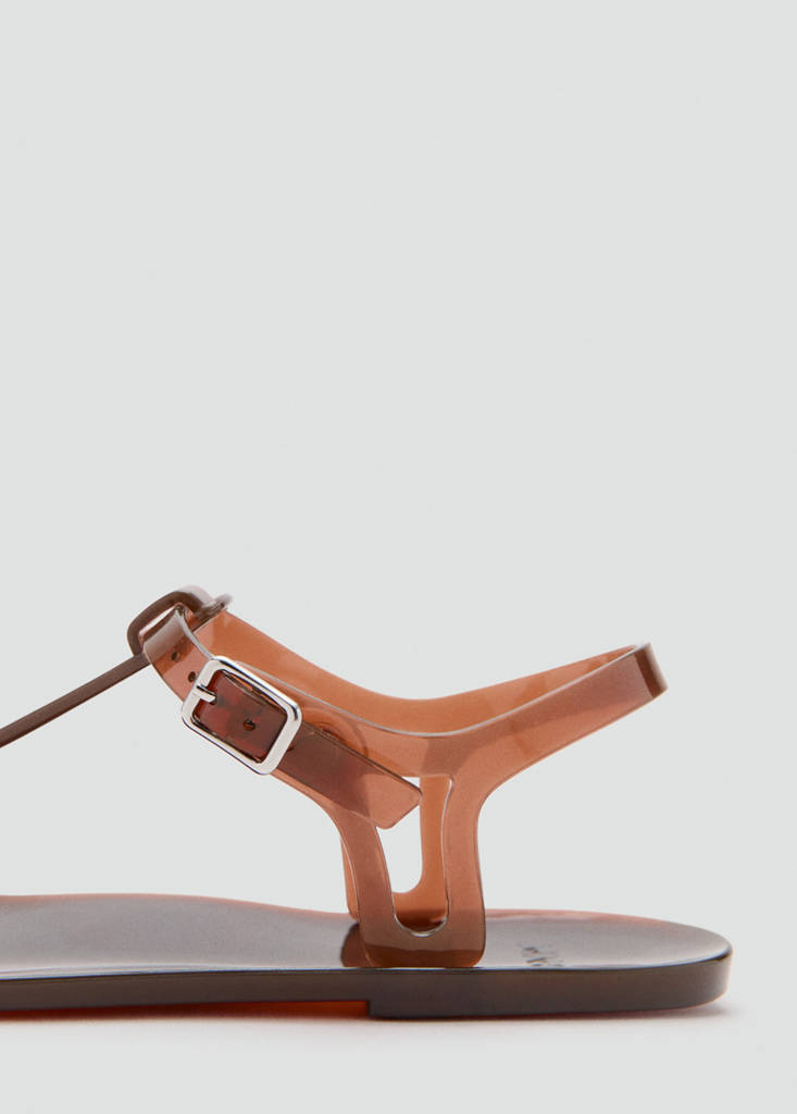 Jelly sandal with buckle closure — Chocolate