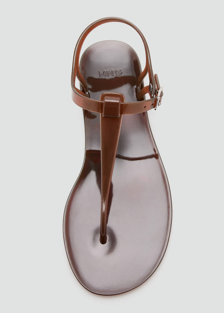 Jelly sandal with buckle closure — Chocolate