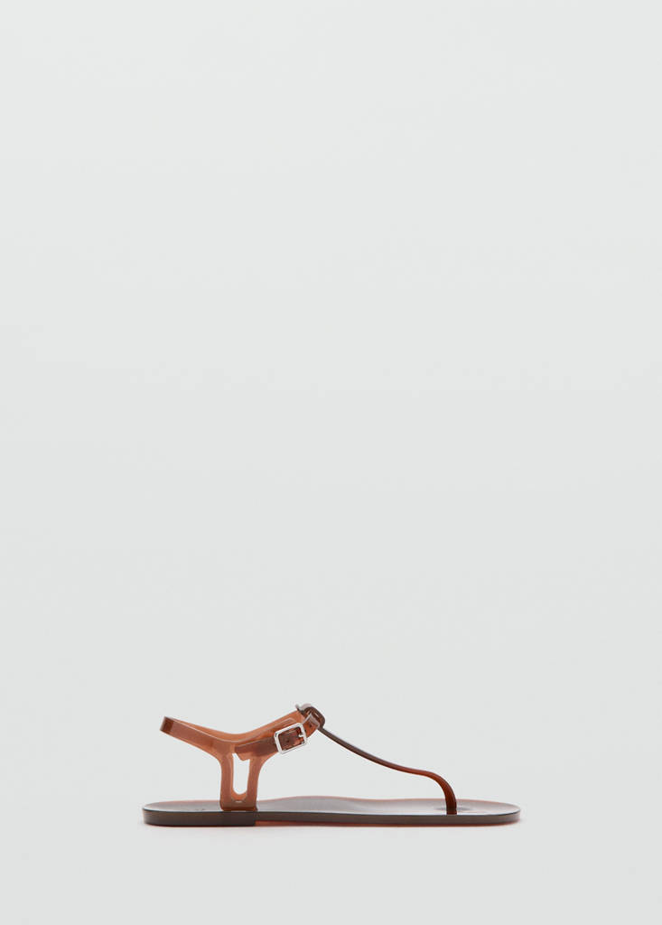 Jelly sandal with buckle closure — Chocolate