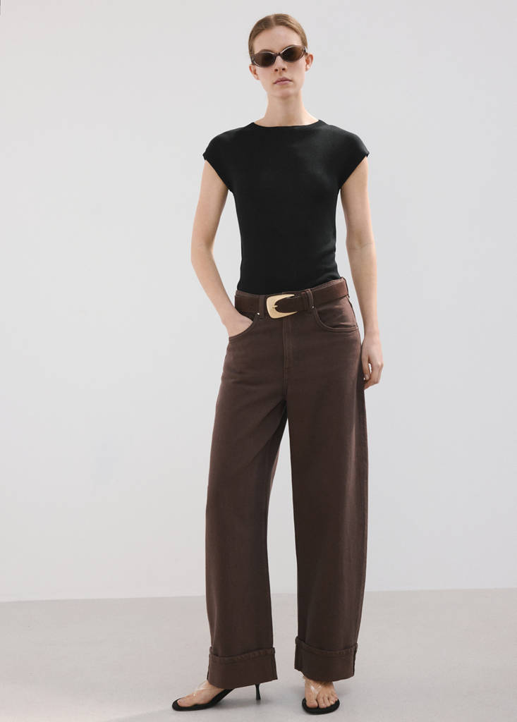 Lyocell jersey with cut-out back — Black