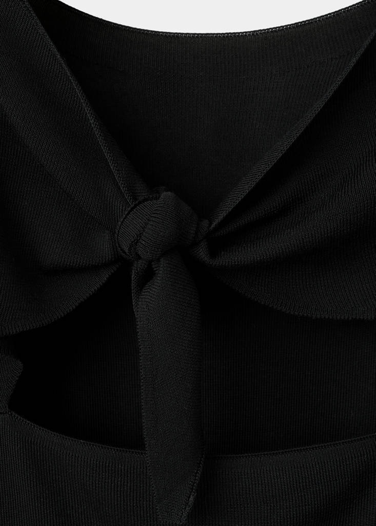 Lyocell jersey with cut-out back — Black