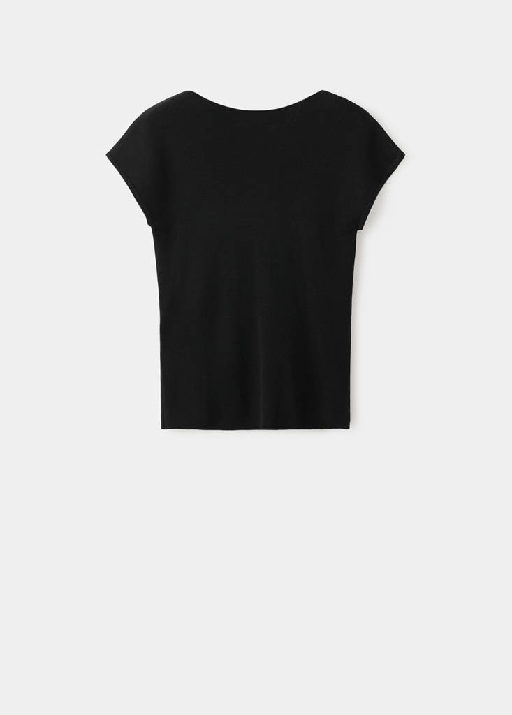Lyocell jersey with cut-out back — Black