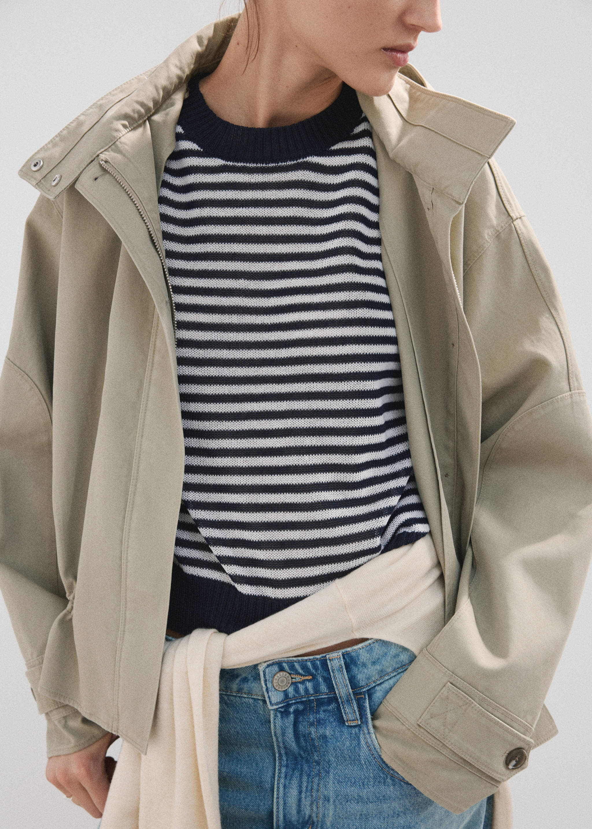 Crop striped sweater - Medium plane