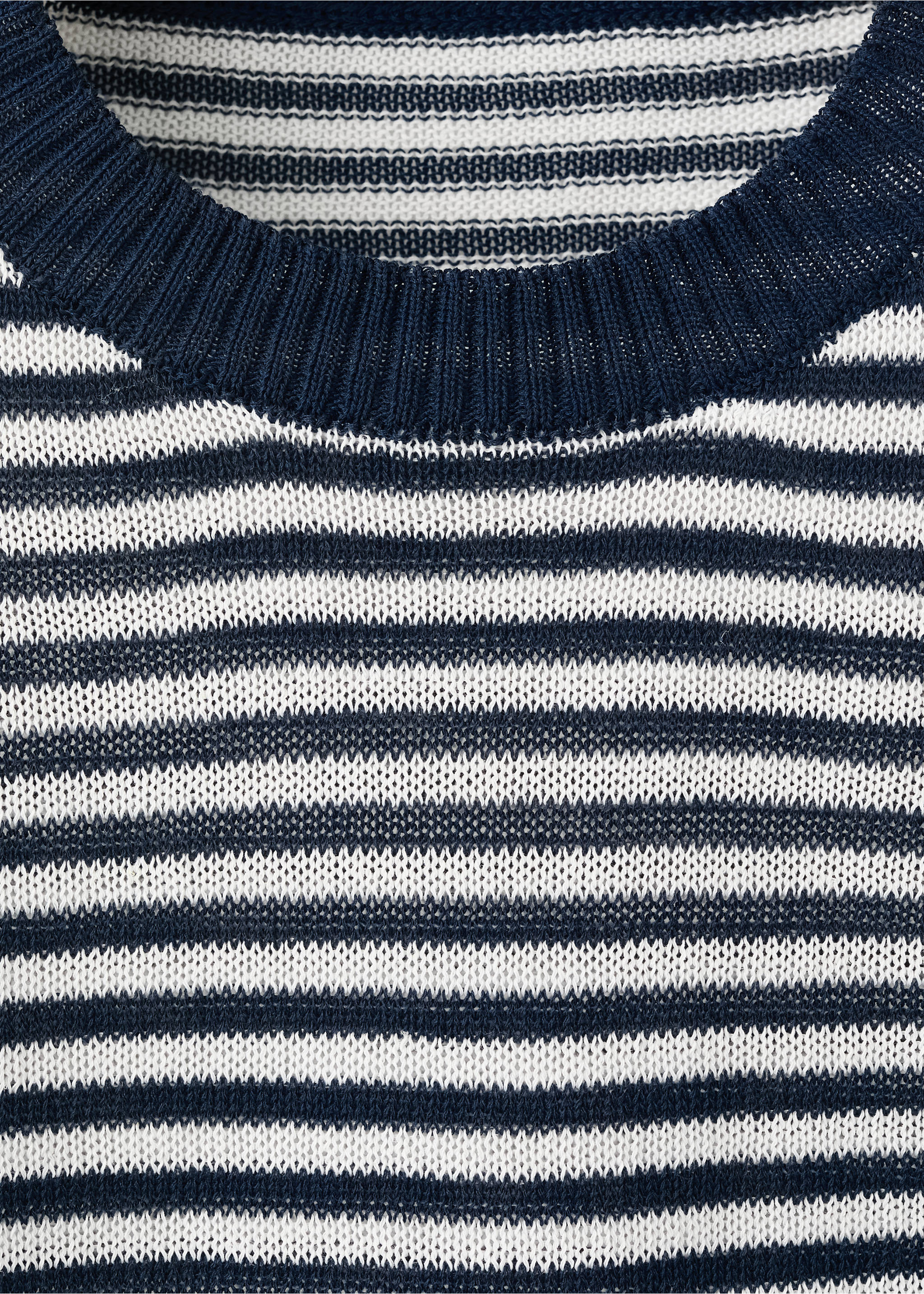Pull-over crop à rayures - Détail de l'article 0, Bleu marine foncé. Ref: 27037143-00.
